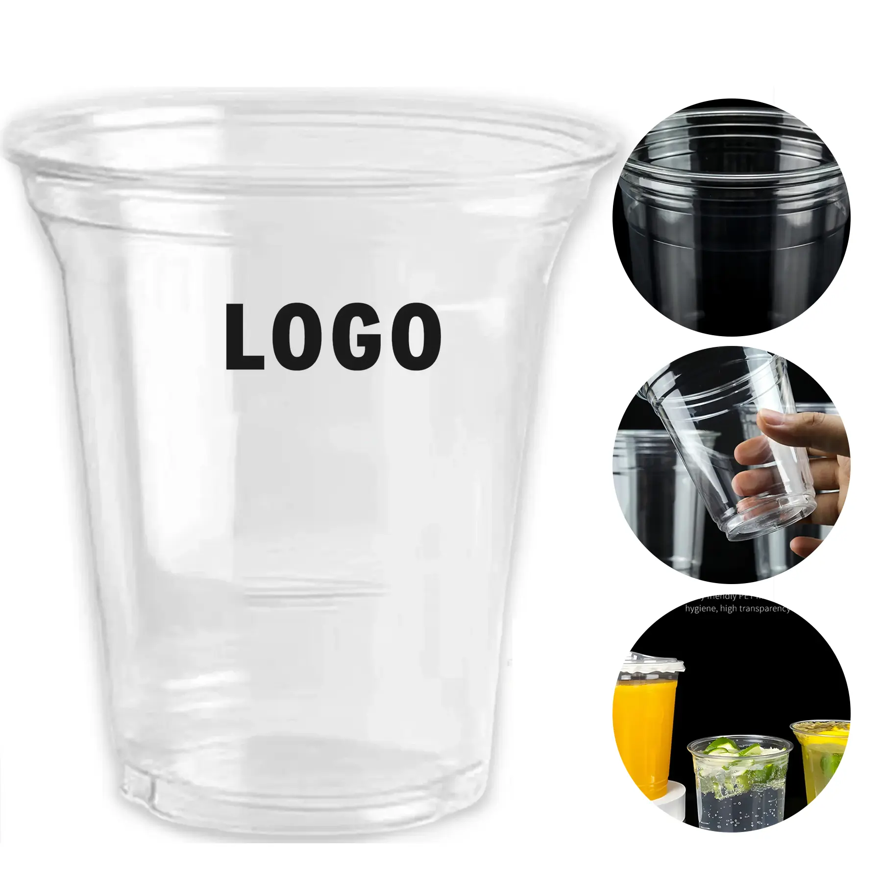 Clear Plastic Cold Drink Cups Bulk Custom Logo 2