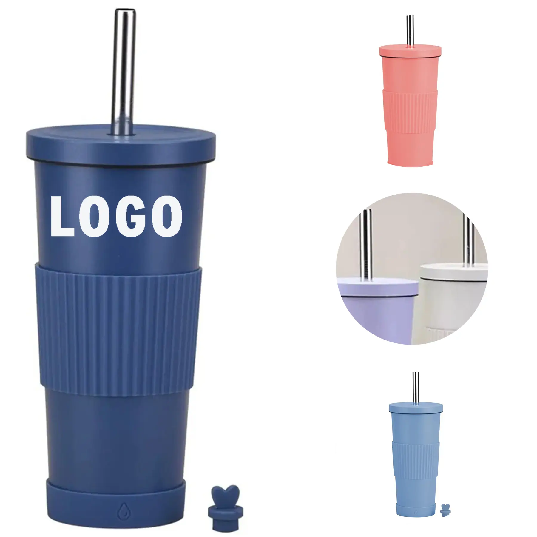 24oz Stainless Steel Boba Tumbler Insulated Straw Included 2