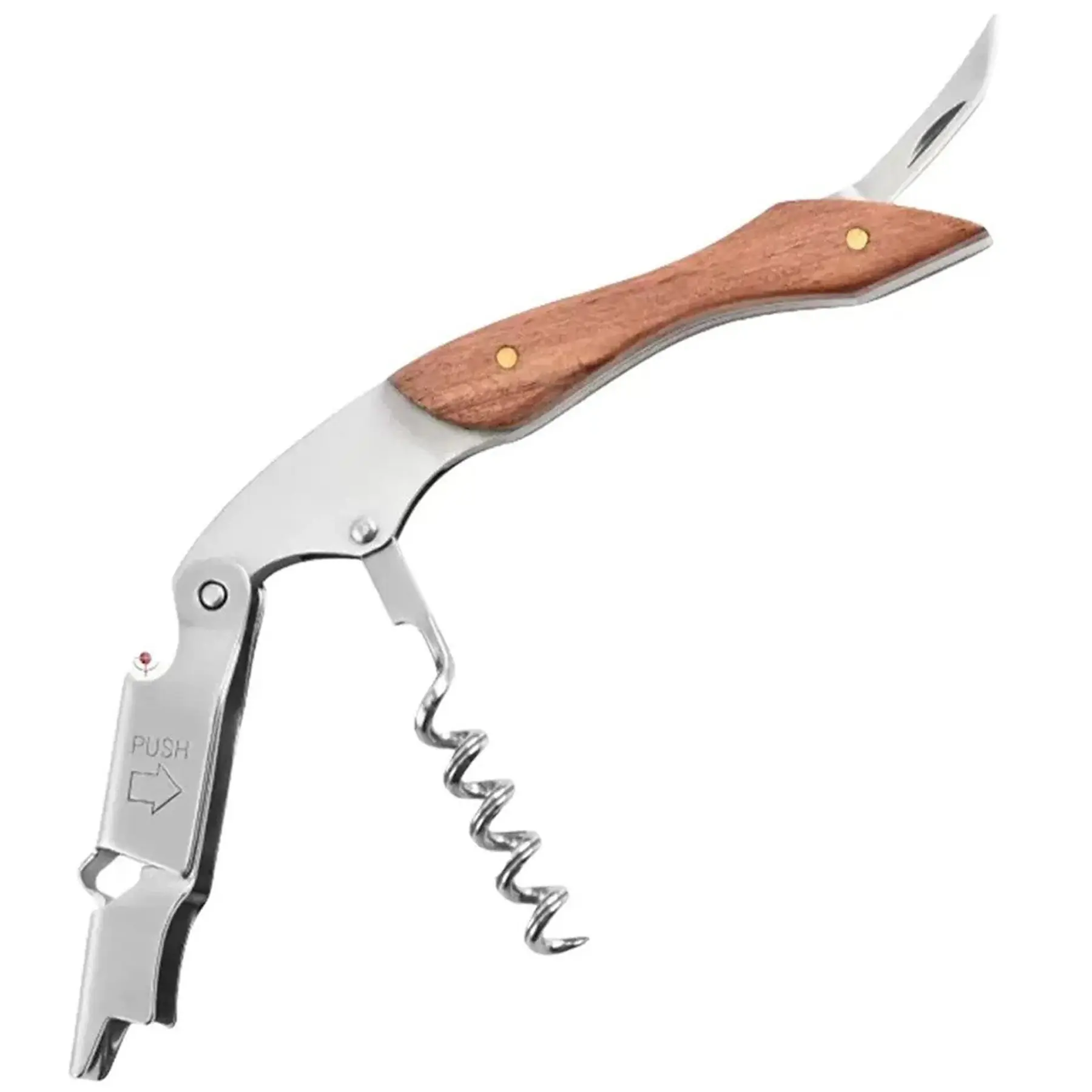 Wooden Handle Seahorse Corkscrew Stainless Steel Wine Opener