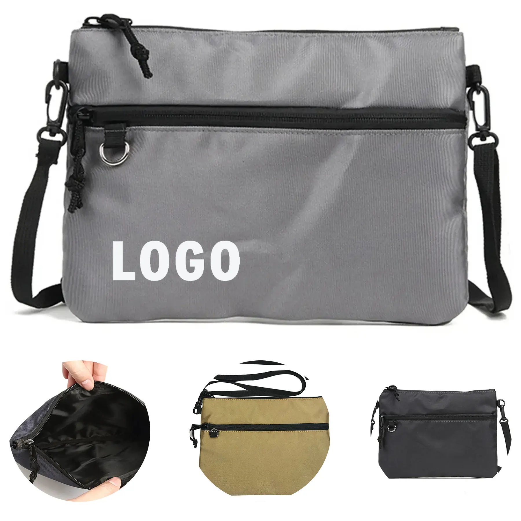 Compact Crossbody Tote with Multiple Pockets Lightweight Nylon 2