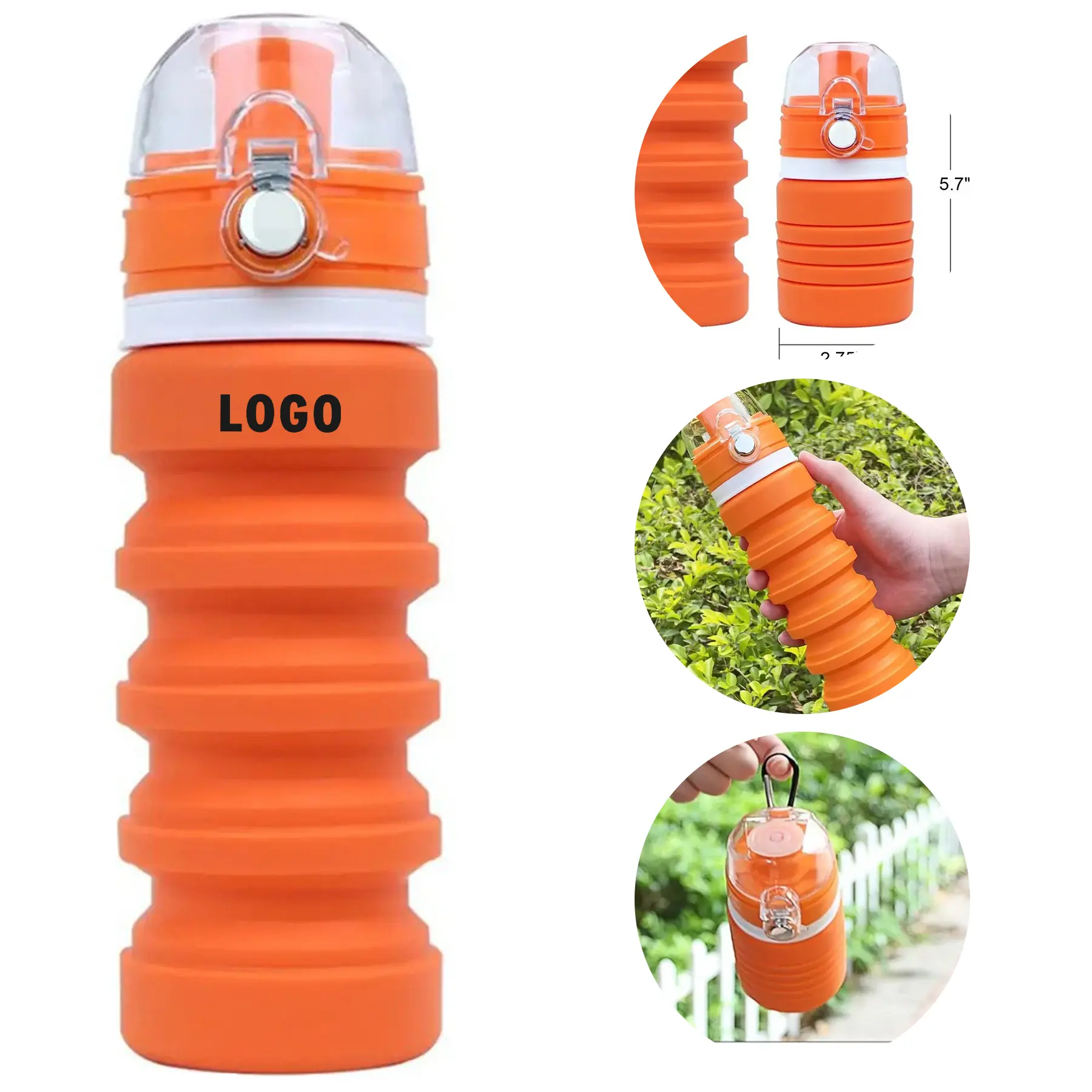 Compact Collapsible Silicone Travel Water Bottle 2
