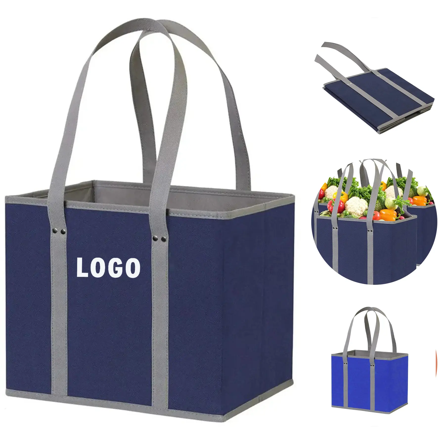 Sturdy Foldable Box Tote Reusable Shopping Bags 2