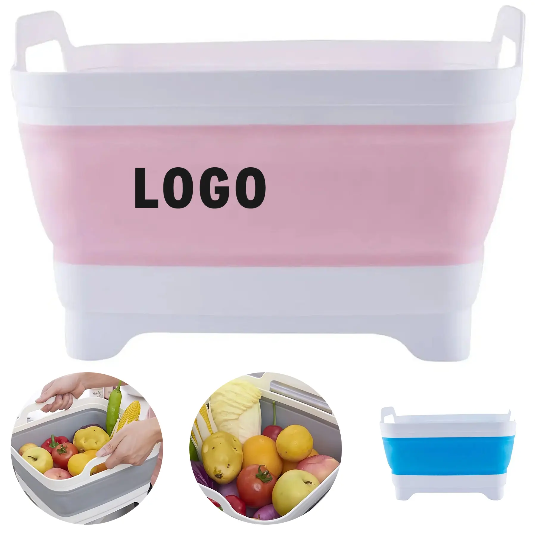 Foldable Storage Basin 2.5 Gallon Portable Outdoor Utility Tub 2