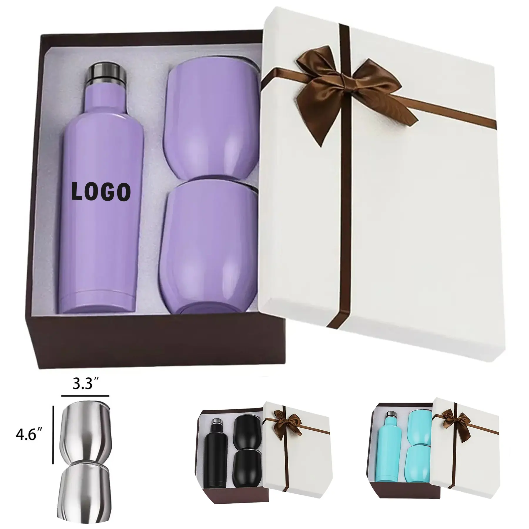 Stainless Steel 17oz Wine Bottle 2 Cup Tumbler Set 2