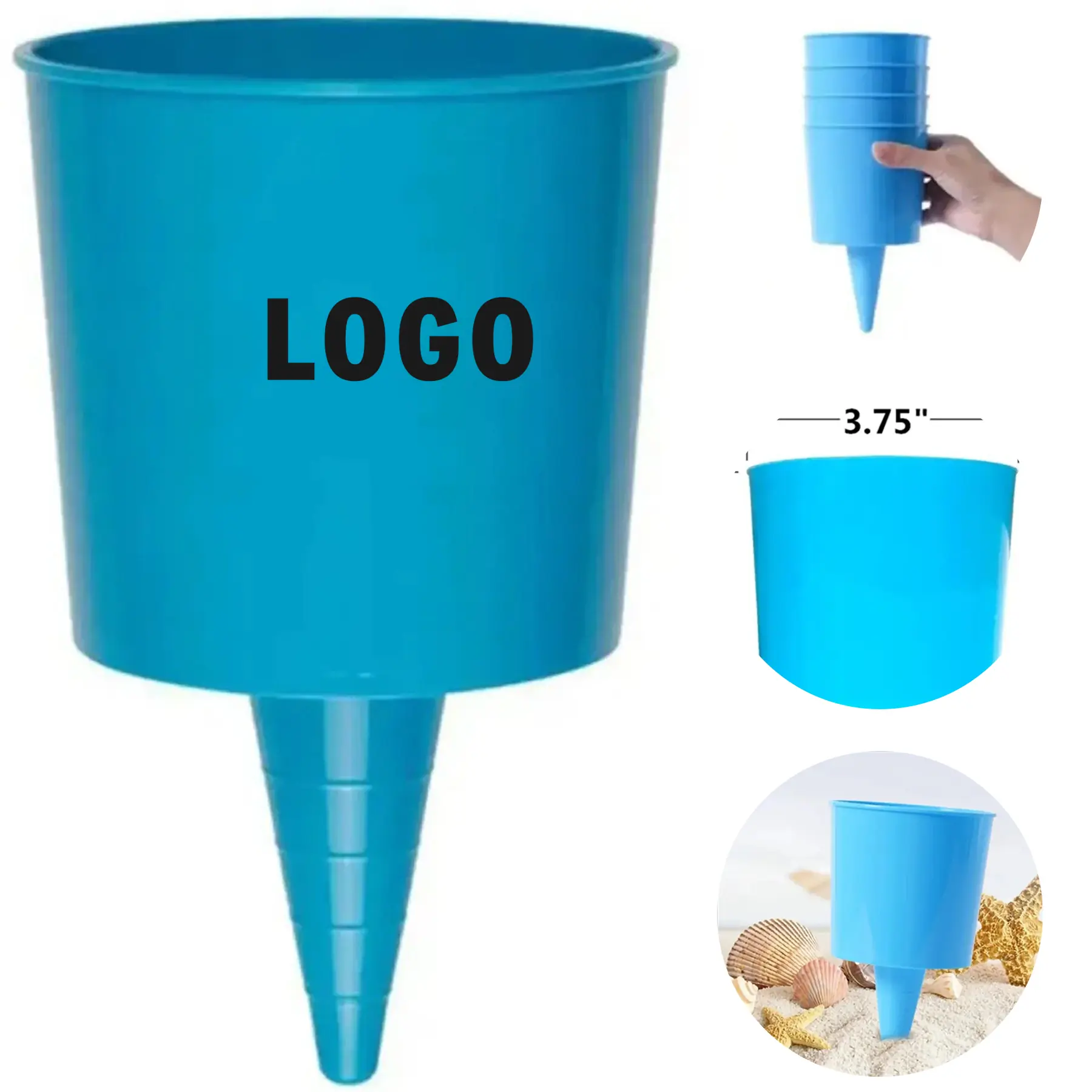 Beach Sand Cup Holder Multi Purpose Drink Phone Sunglasses Keys 2