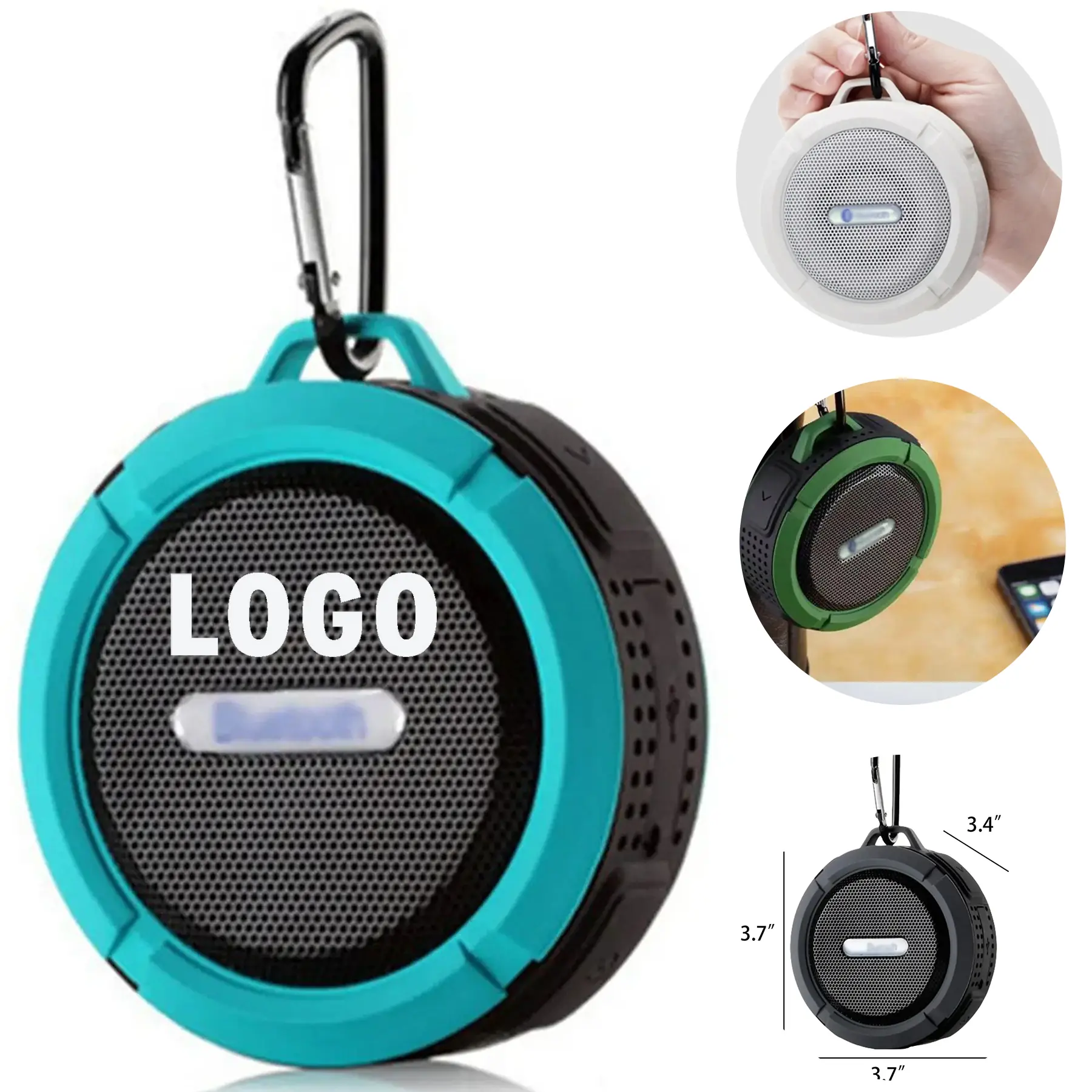 Compact Waterproof Suction Speaker for Shower and Outdoor 2