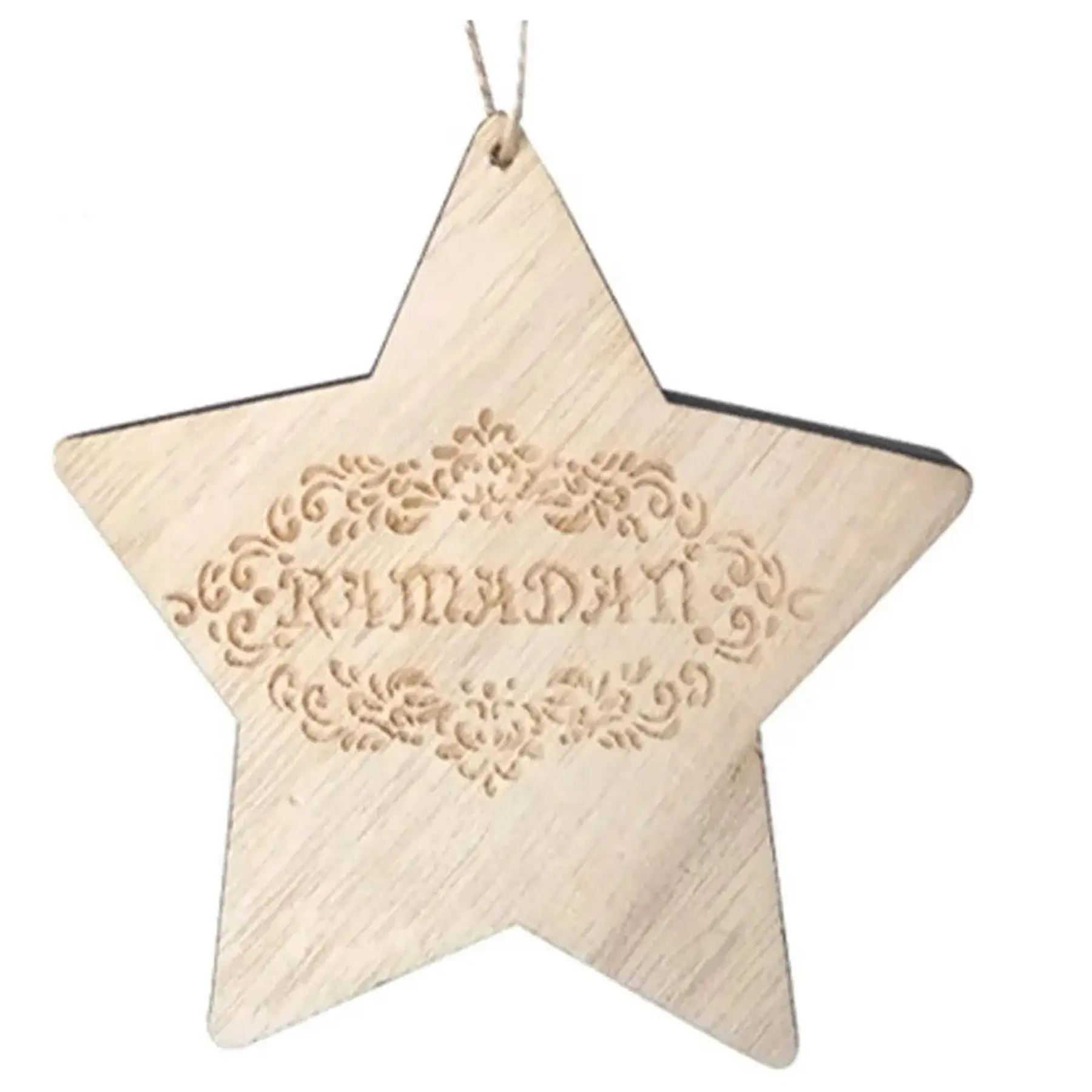 Wooden Five Pointed Star Pendant Ornament DIY Customizable Gift