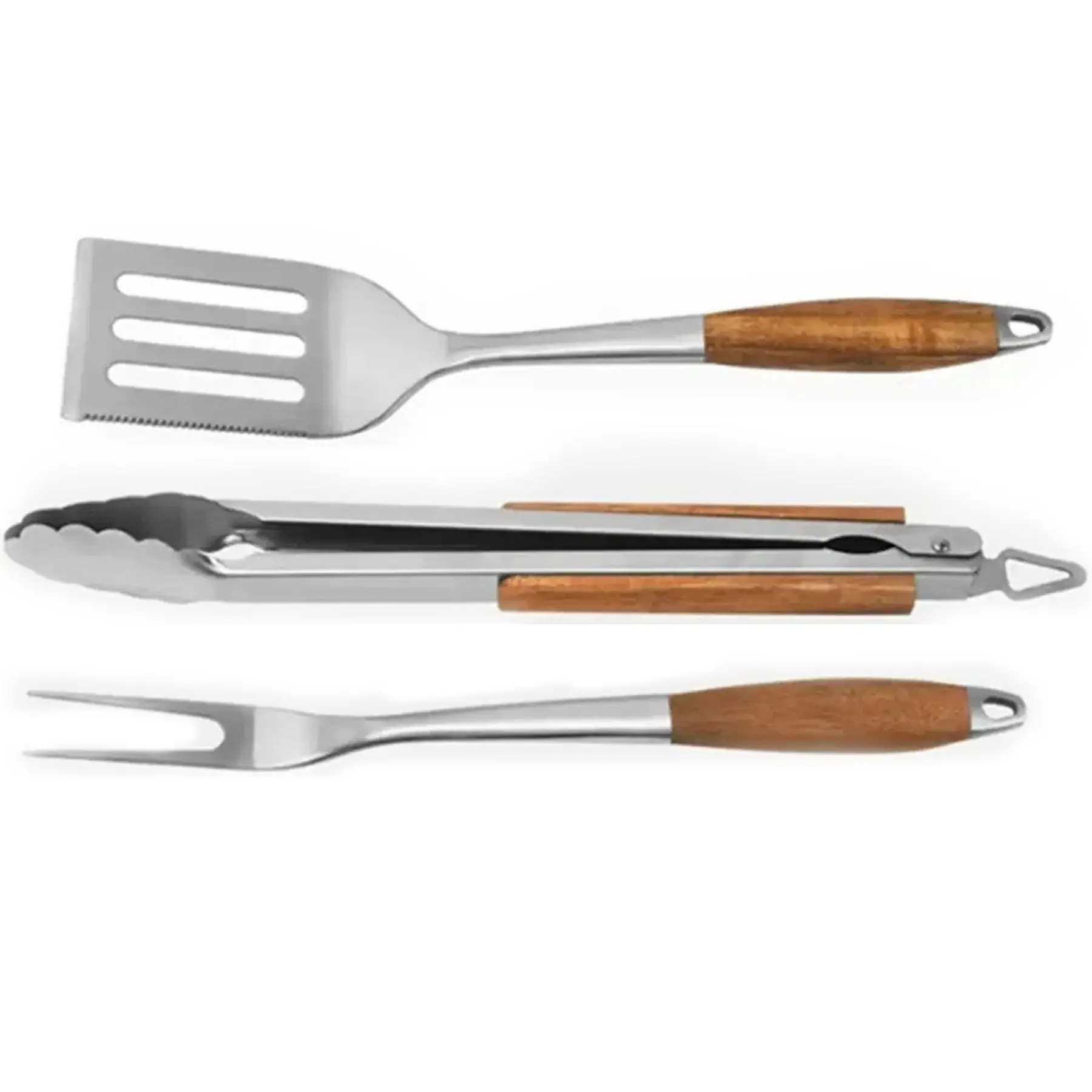 Heavy Duty Stainless Steel BBQ Utensil Set with Tongs Spatula Fork