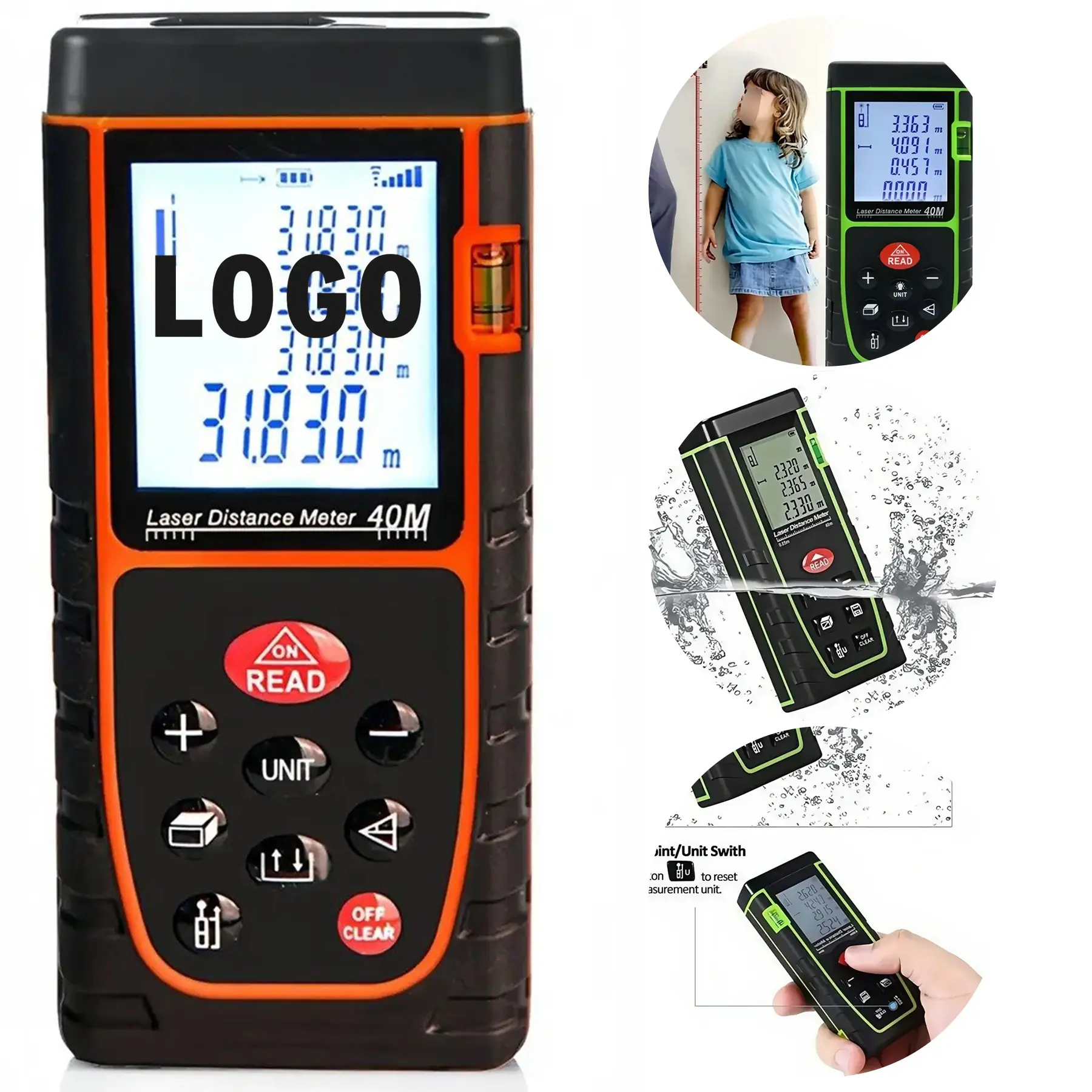 Digital Laser Distance Meter 40m Integrated Bubble Level 2