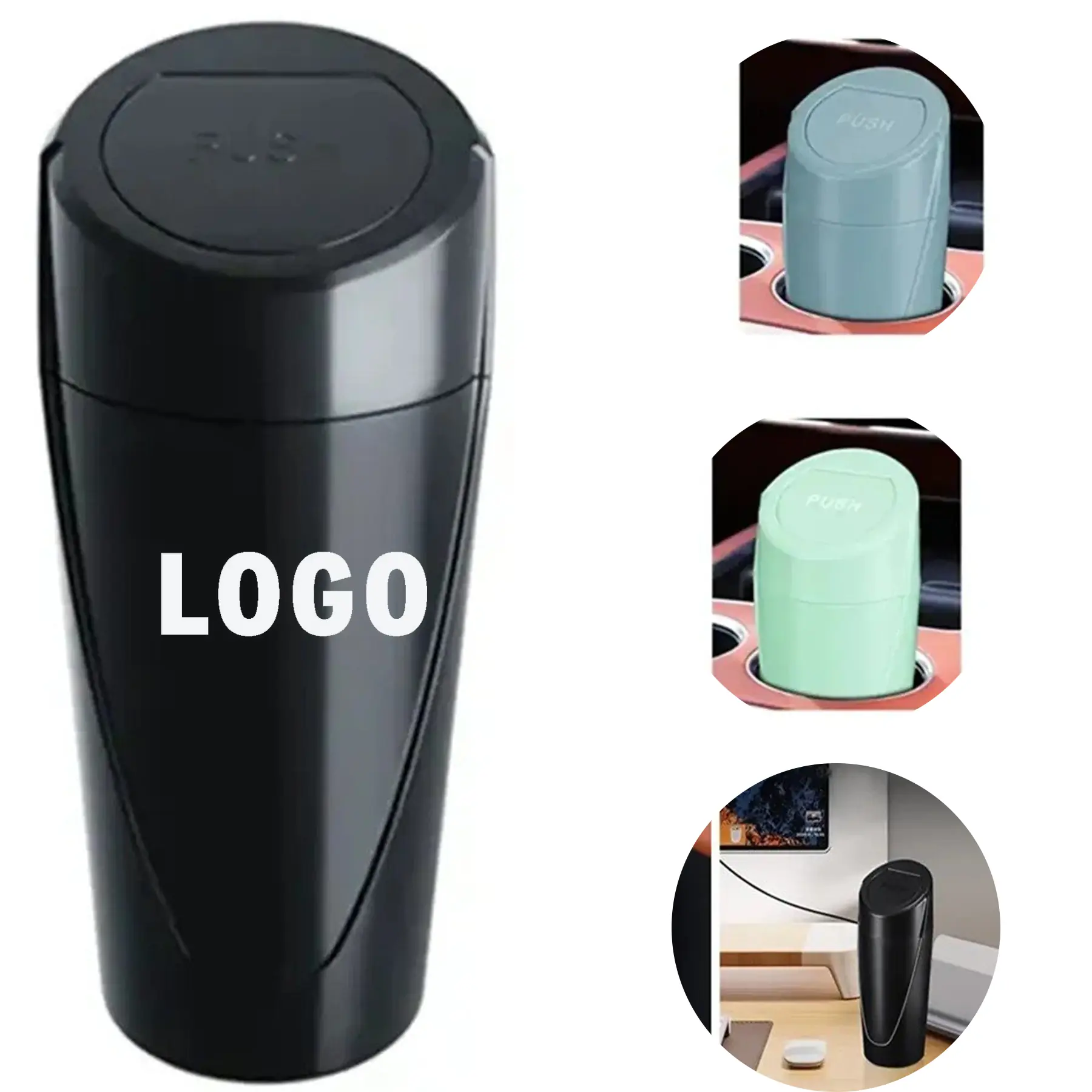 Mini Car Trash Can Flip Lid Leakproof 2