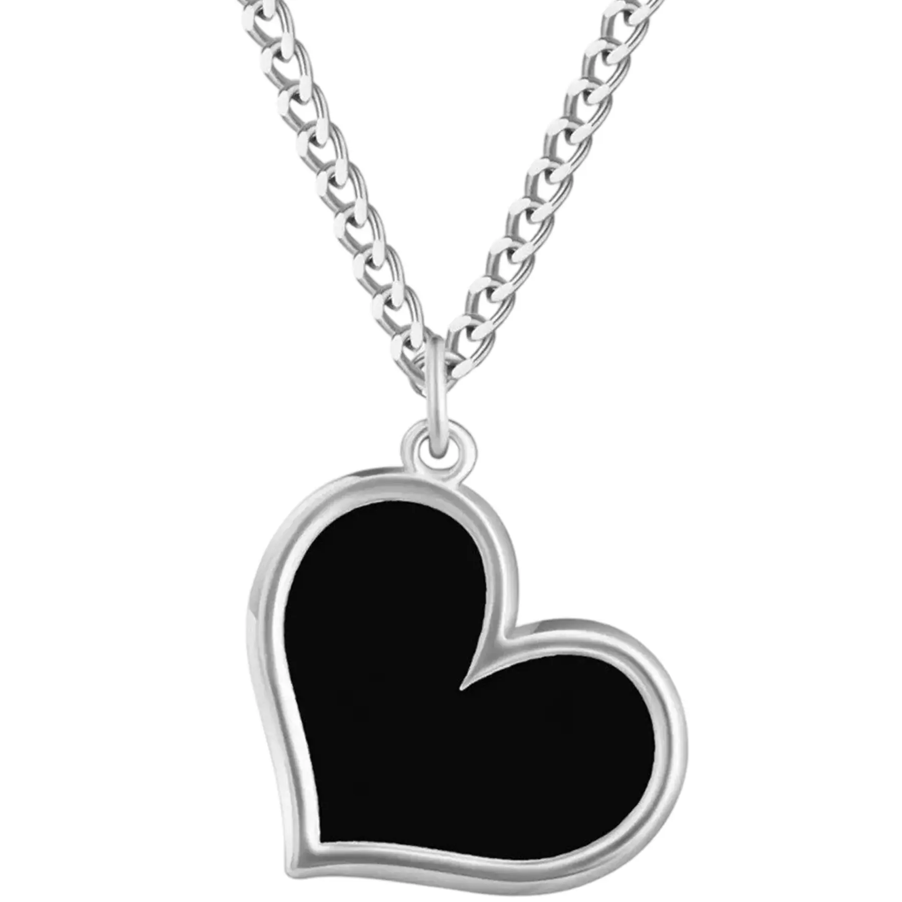 Modern Heart Pendant Stainless Steel Necklace Gift