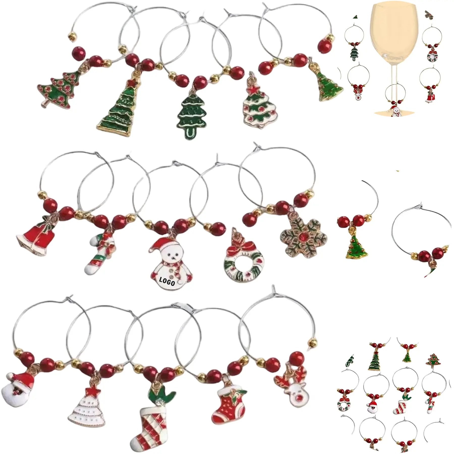 Party Beverage Glass Tag Set 2