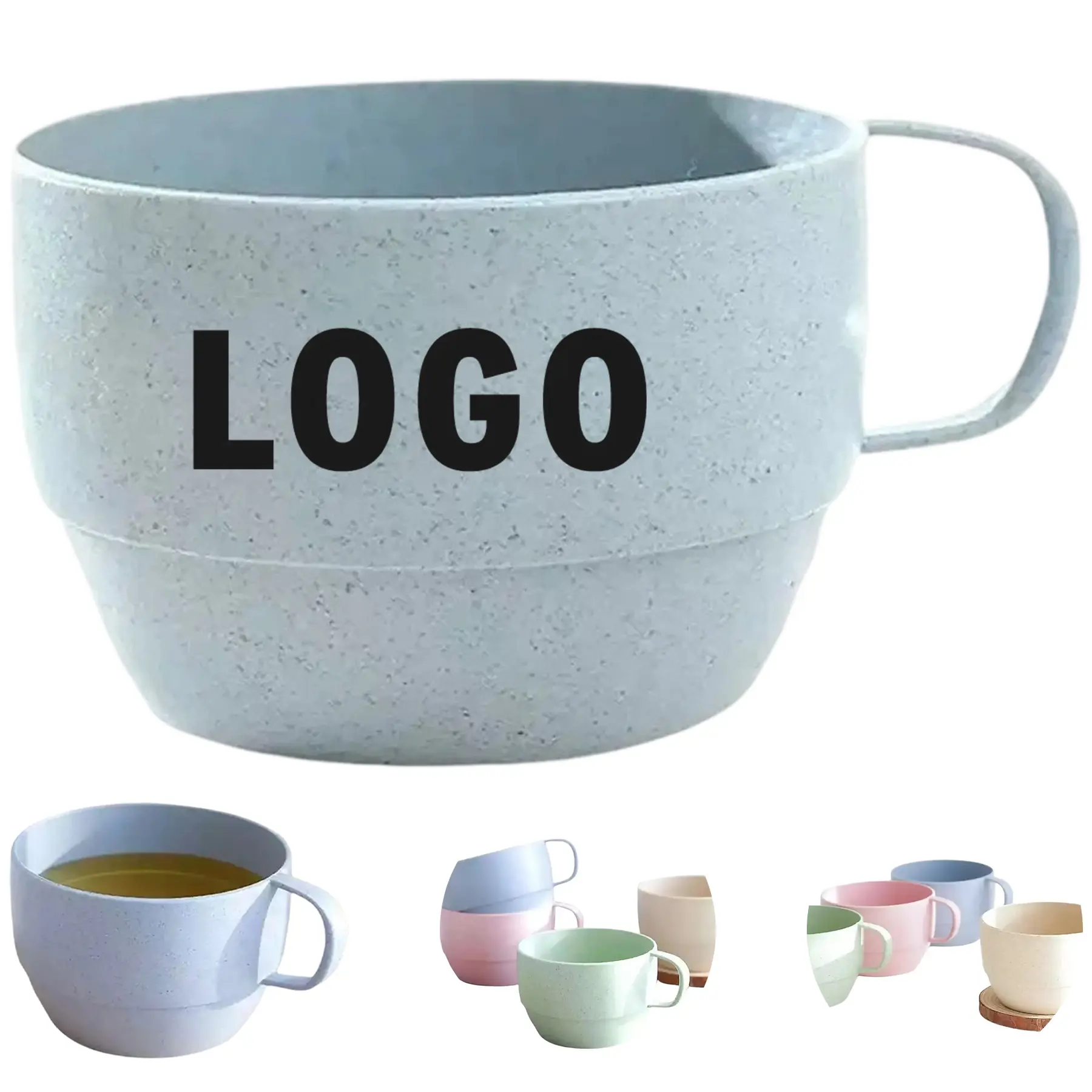 Natural Wheat Fiber Reusable Drinking Cup 2