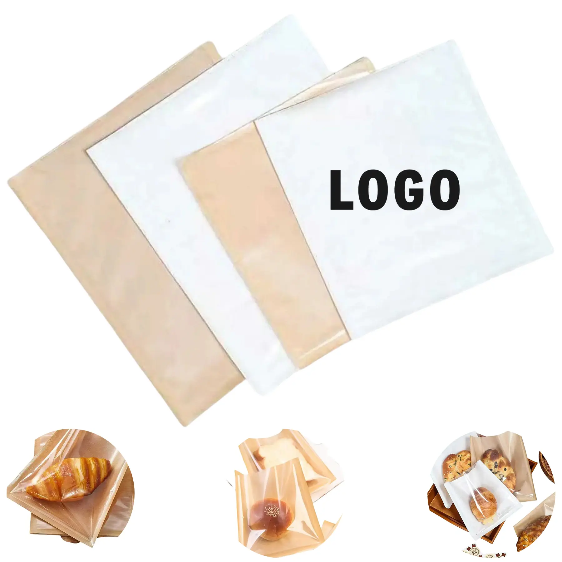 Clear Bakery Bread Storage Bags Eco Friendly Paper 2