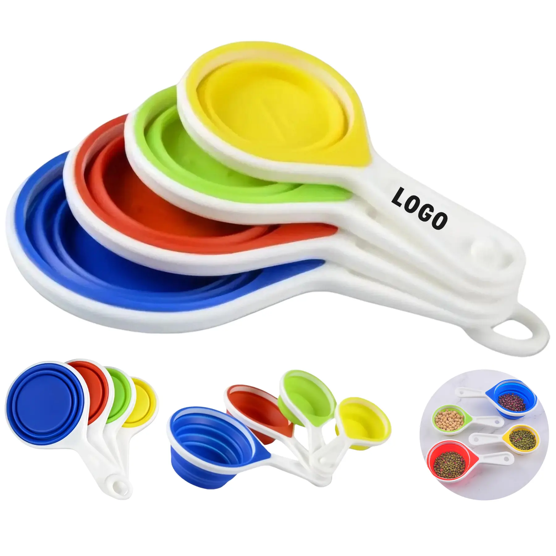 Collapsible Silicone Measuring Cups Custom Logo 2