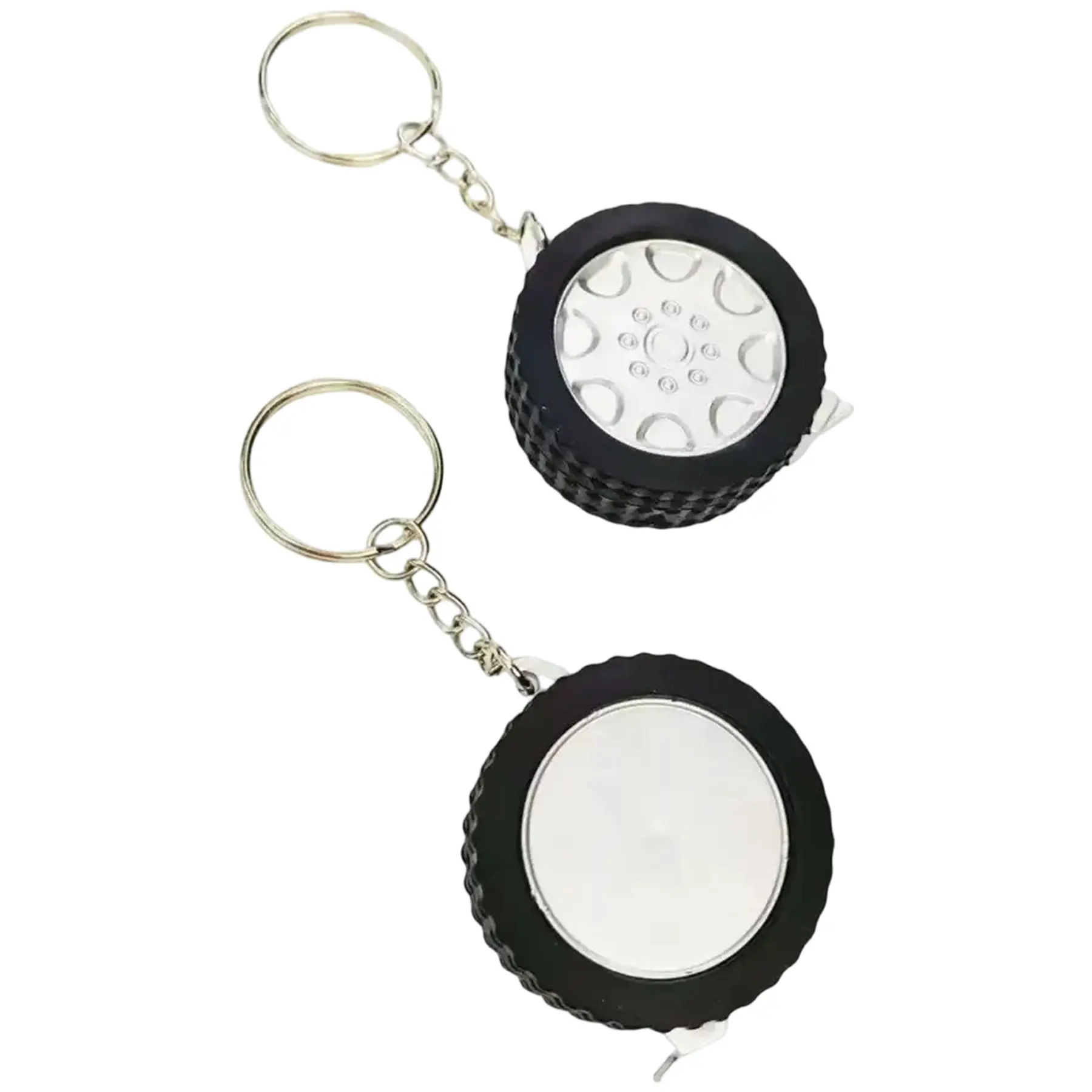 Automotive Tire Shape Retractable Tape Measure Keychain