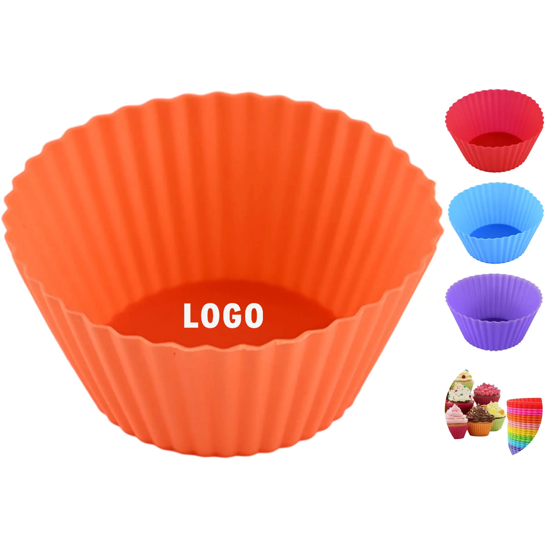 Flexible Silicone Baking Cups Nonstick Reusable 2