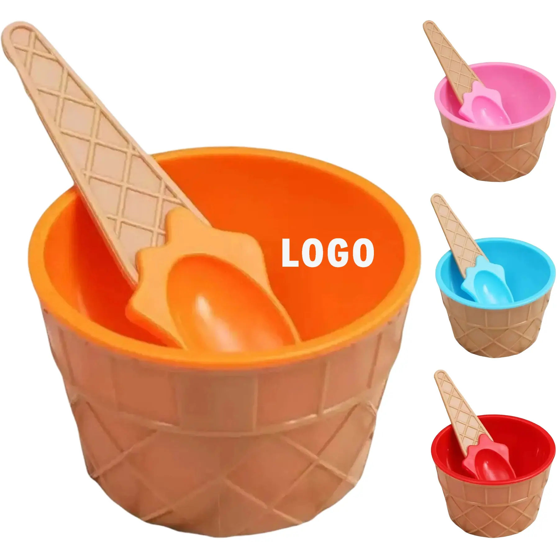 Elegant Dessert Bowl with Spoon for Ice Cream 2