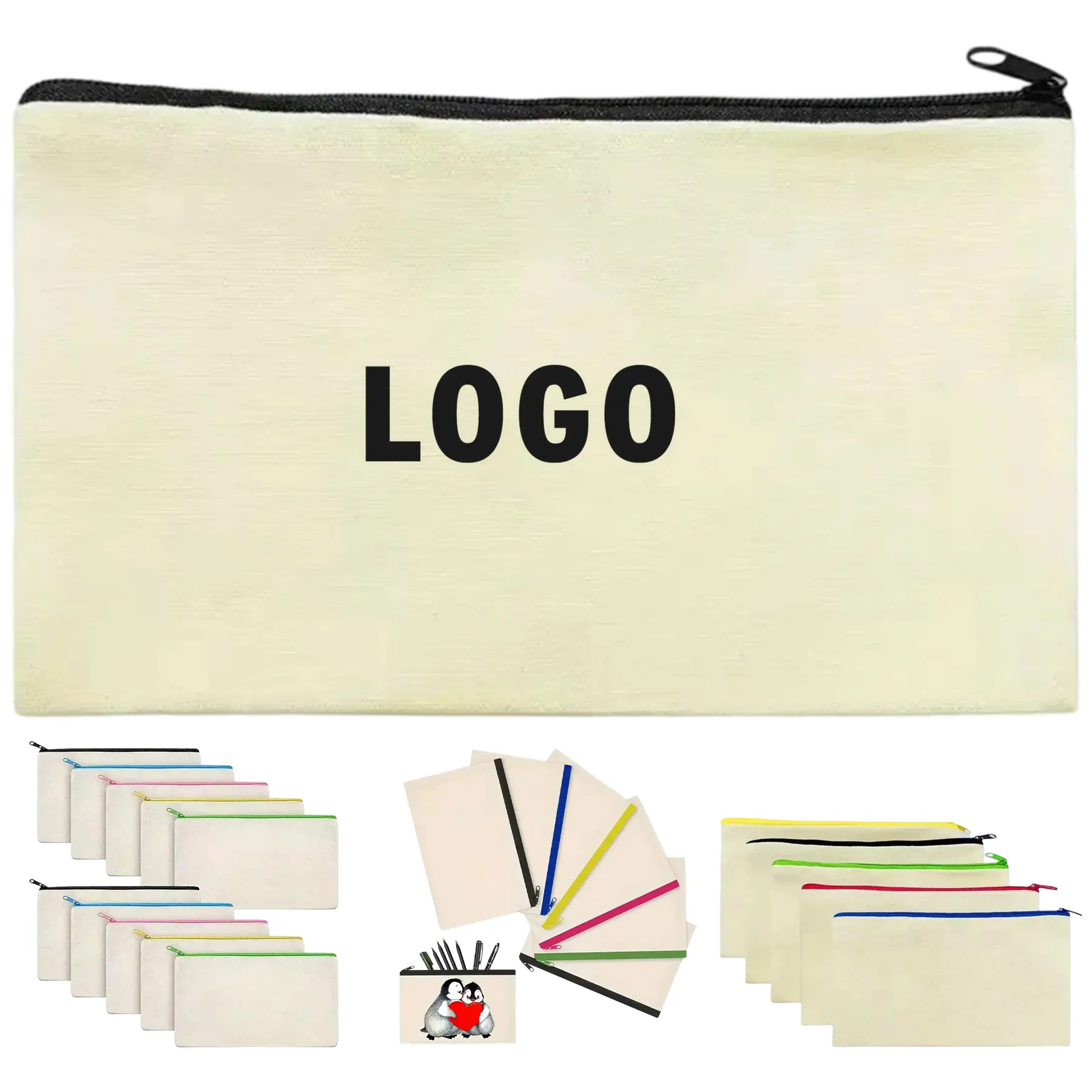 Canvas Pen Zipper Case Chain 2