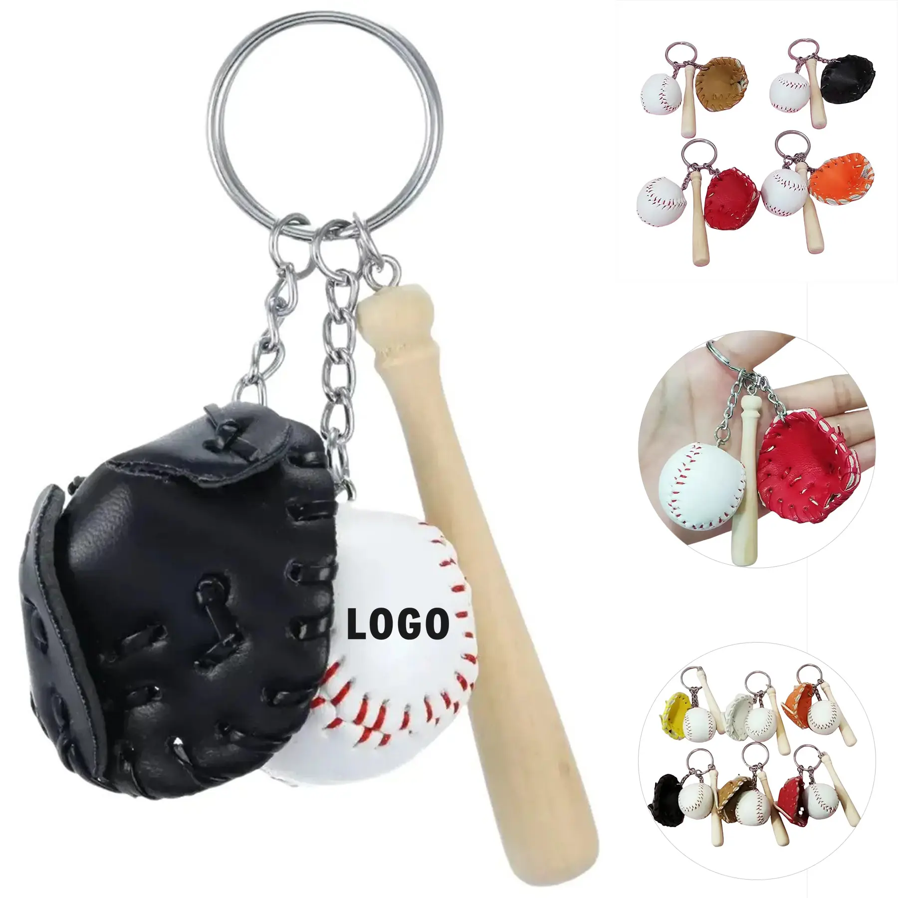 Vintage Baseball Keychain Charm 2