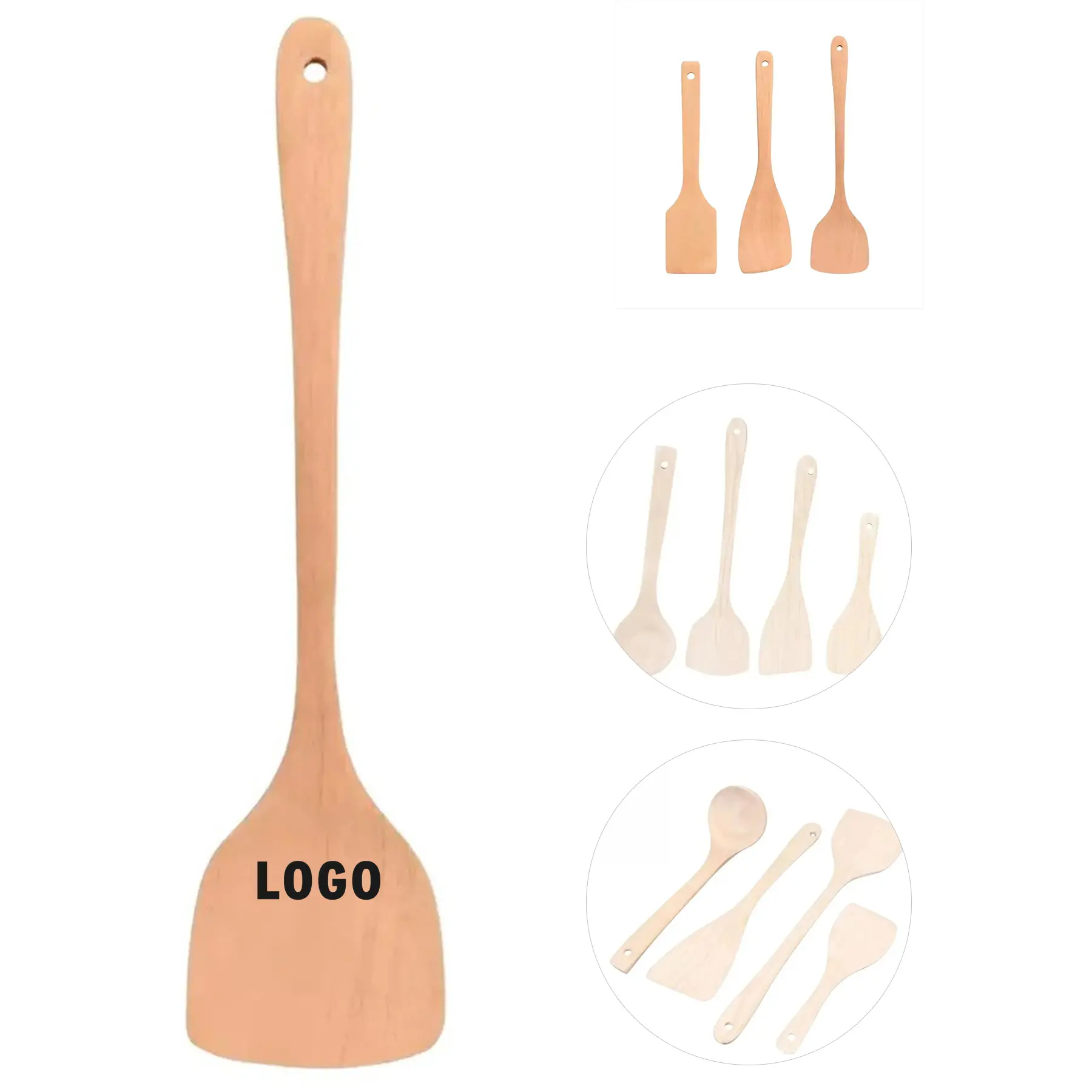 Nonstick Frying Pan Wooden Spatula Set 2