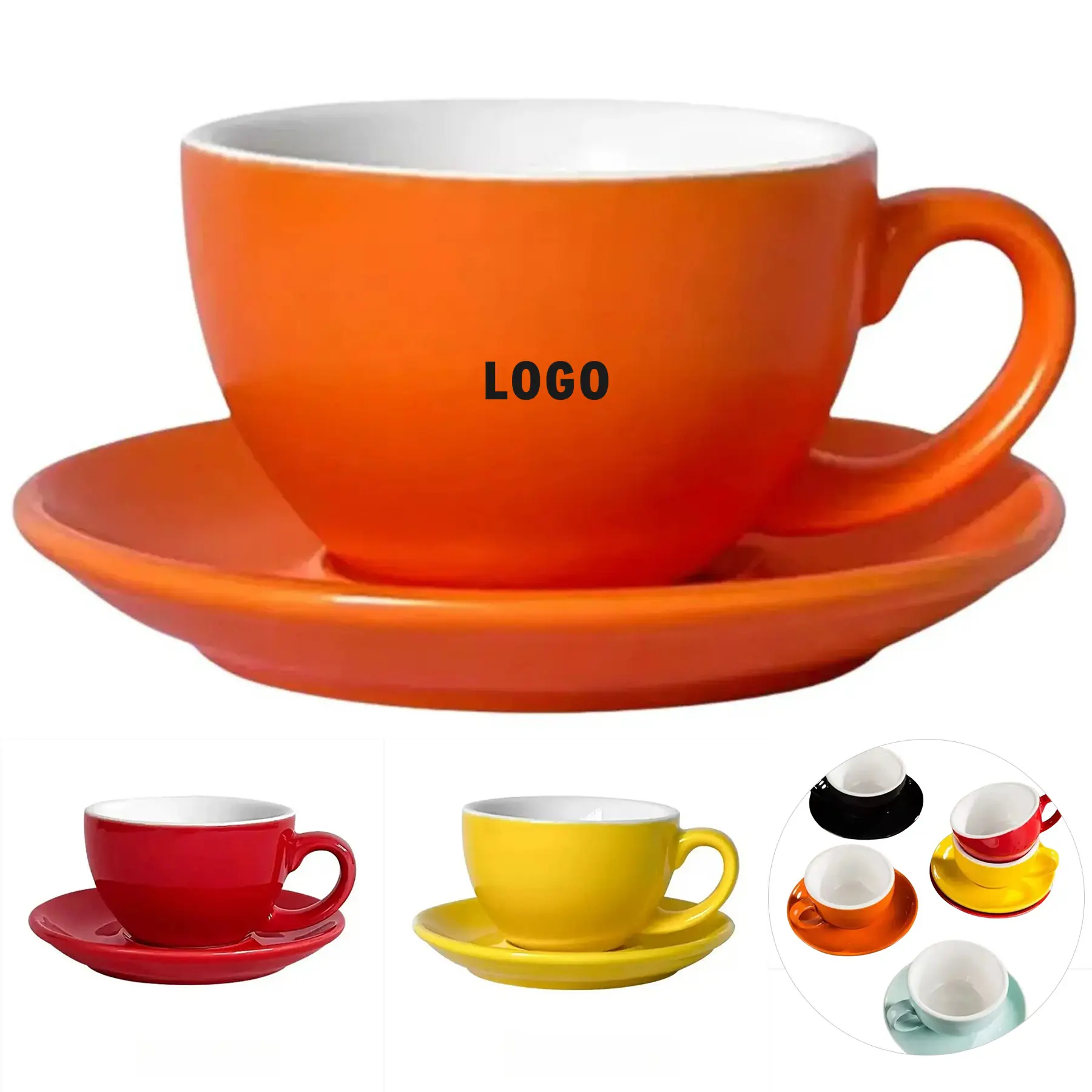 Patterned Ceramic Coffee Cup Saucer Set 2