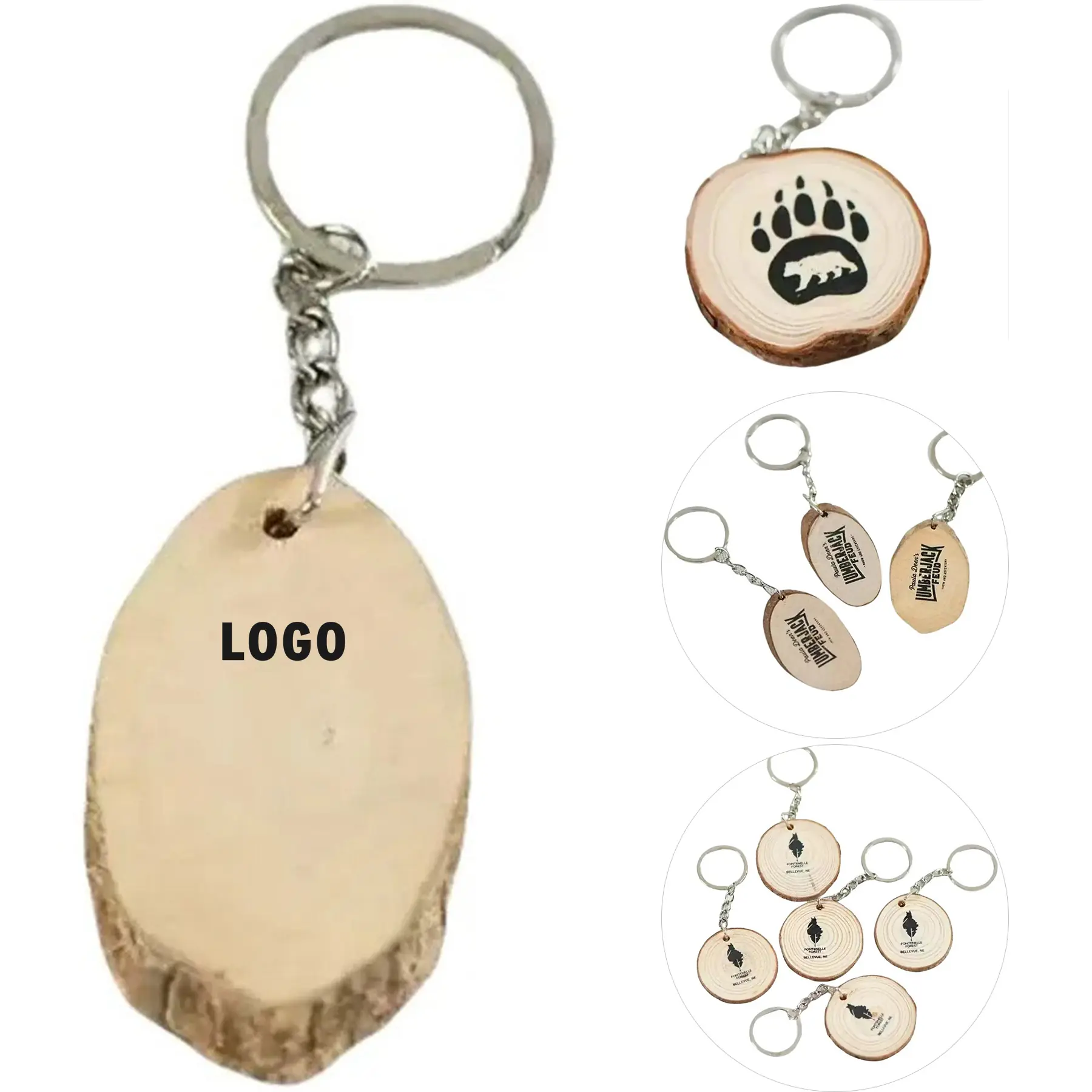 Rustic Wooden Keychain 2