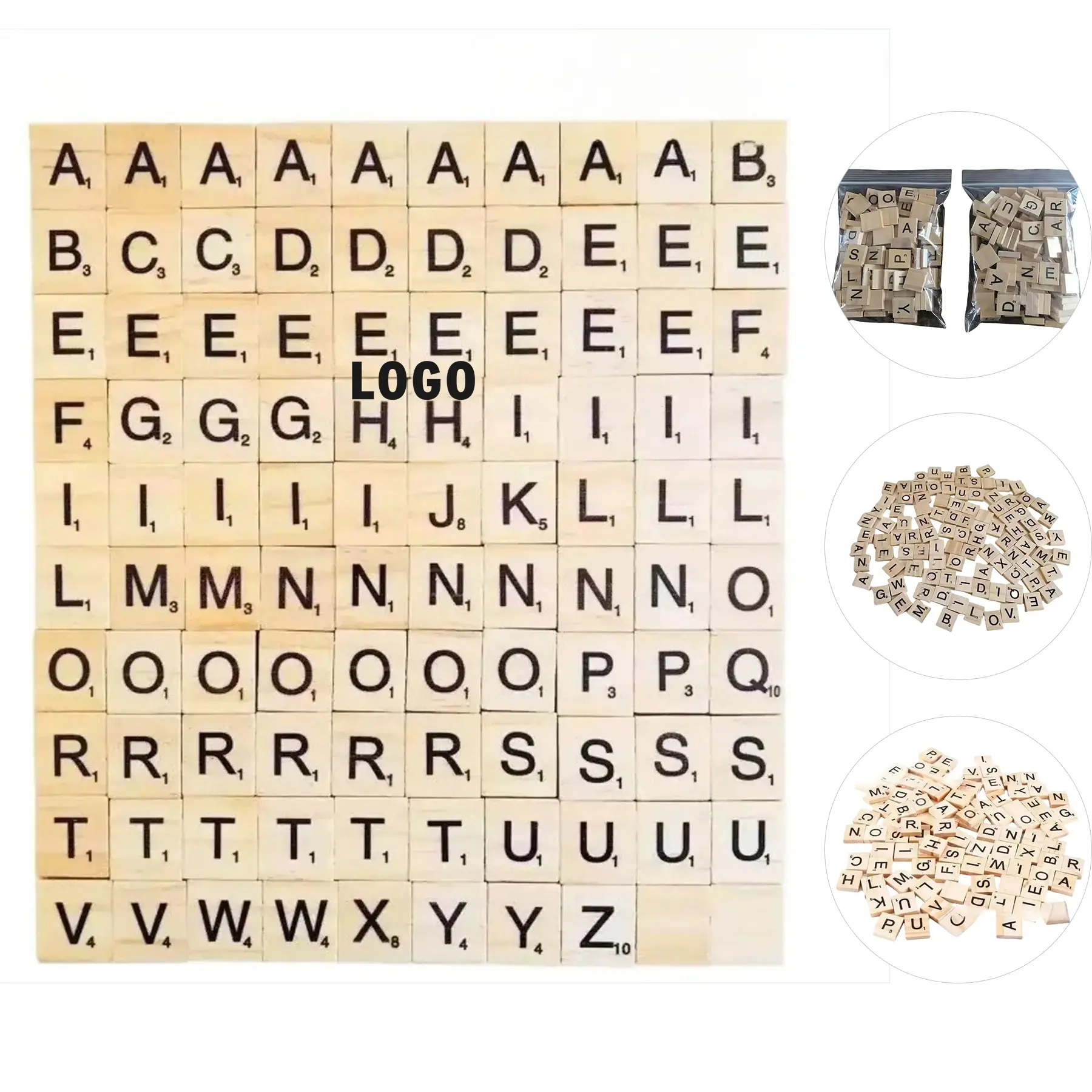 Wooden ABC Blocks Educational Toys Set 26 Piece Alphabet Learning 2