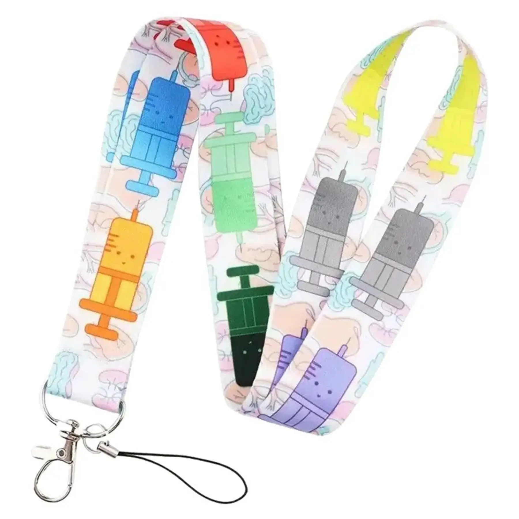 Colorful Character Badge Reel Lanyard Set