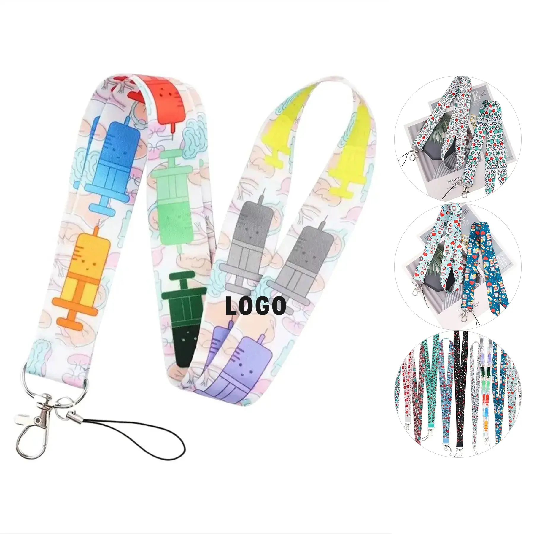 Colorful Character Badge Reel Lanyard Set 2