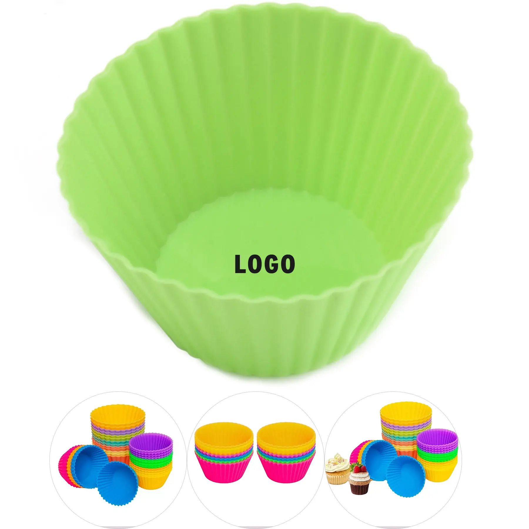 Flexible Silicone Baking Cups for Cupcakes and Muffins 2