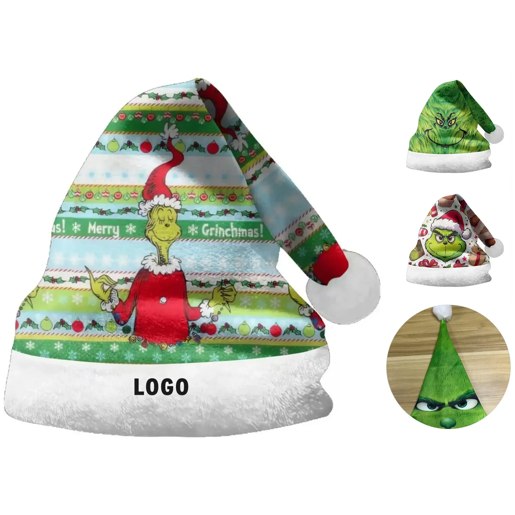 Festive Christmas Santa Hat Jingle Bells Pom Pom 2