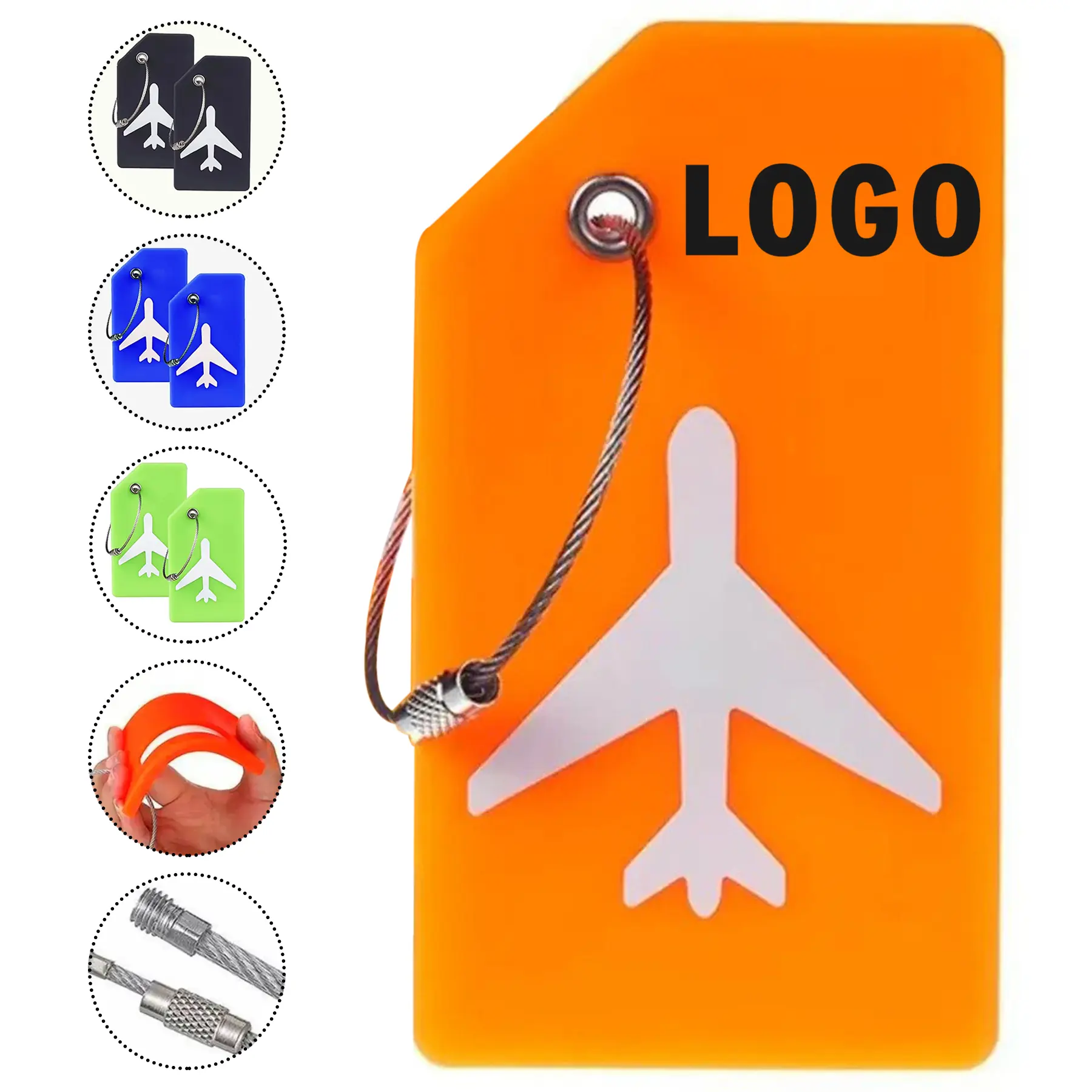 Aviation Silicone Luggage ID Tag Durable Soft Rubber Travel 2