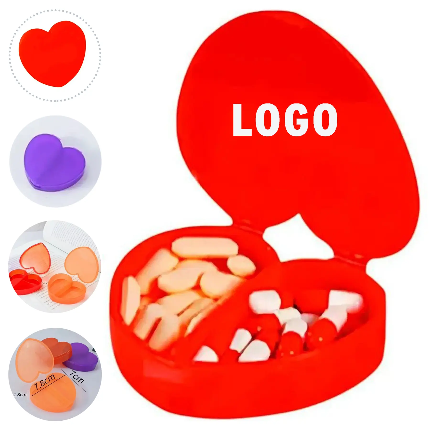 Custom Love Shape Pill Organizer Portable Travel Medicine Case 2