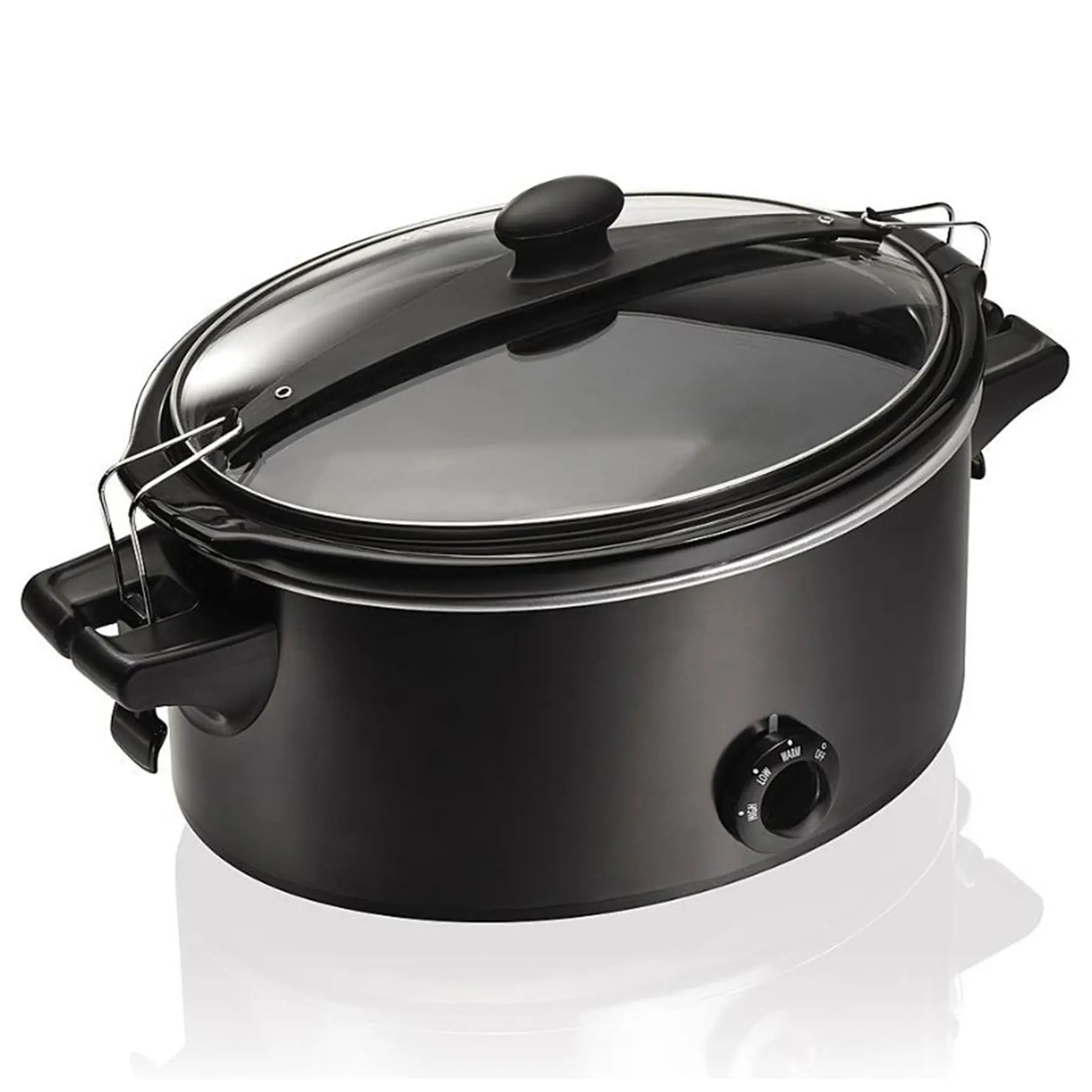 Leak Proof Portable Slow Cooker 6 Quart Black