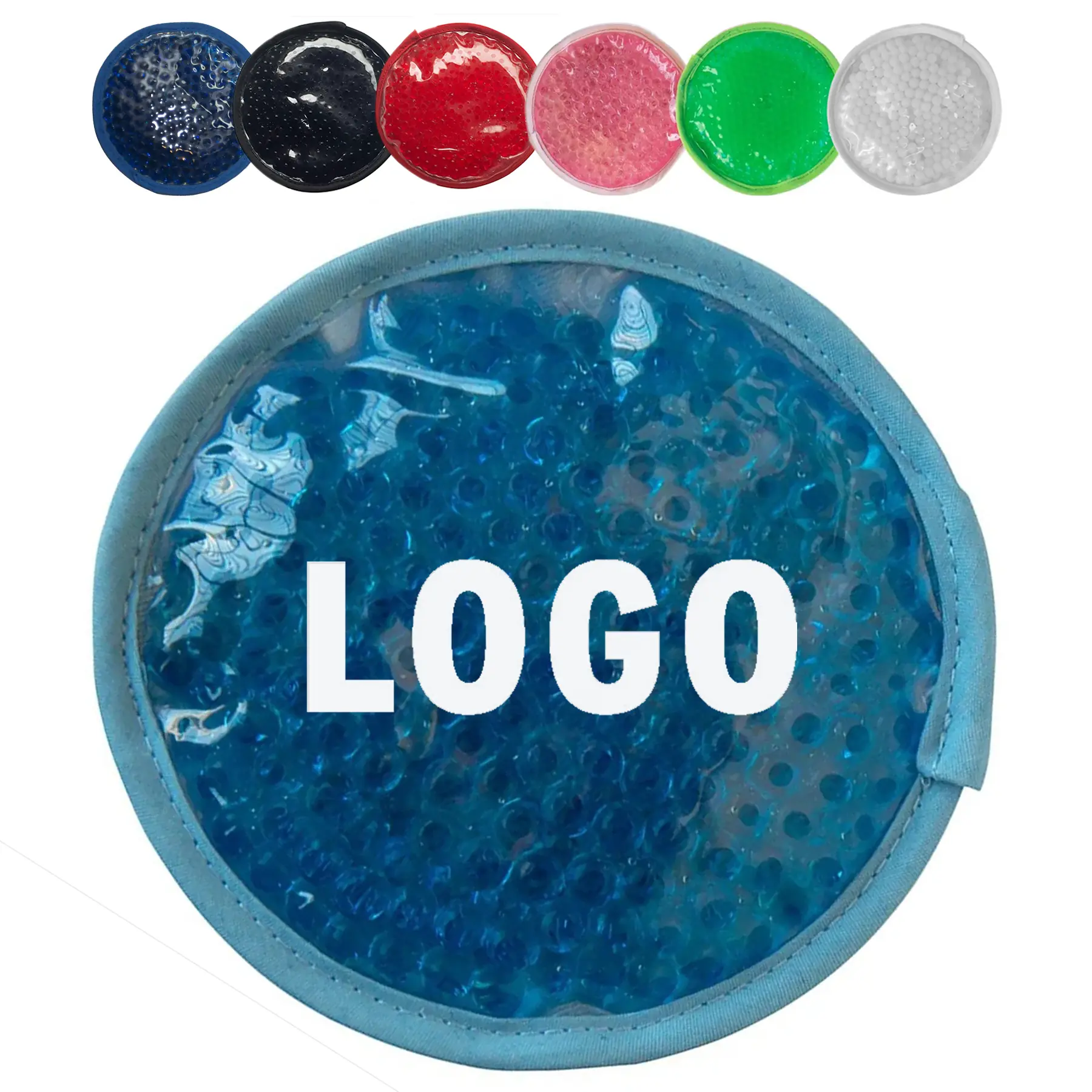 Customizable Plush Gel Bead Hot Cold Compress Round Pack 2