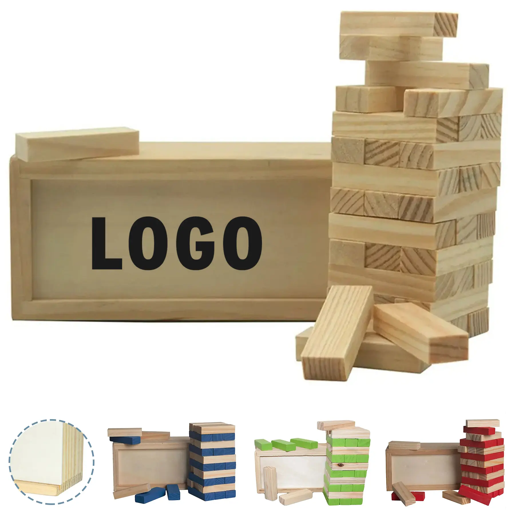 Classic Wooden Block Stacking Game 2