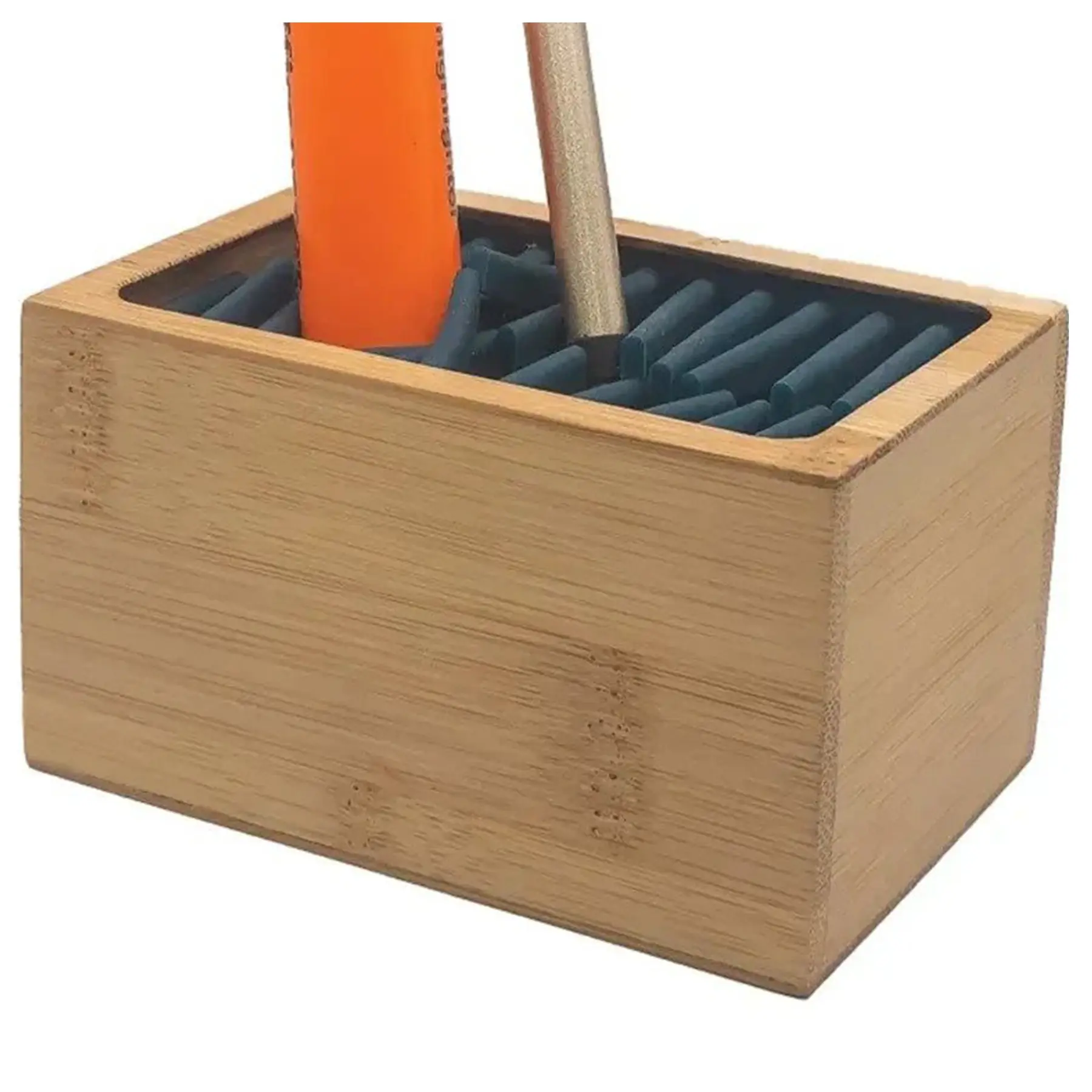 Compact Wooden Desk Pen Organizer