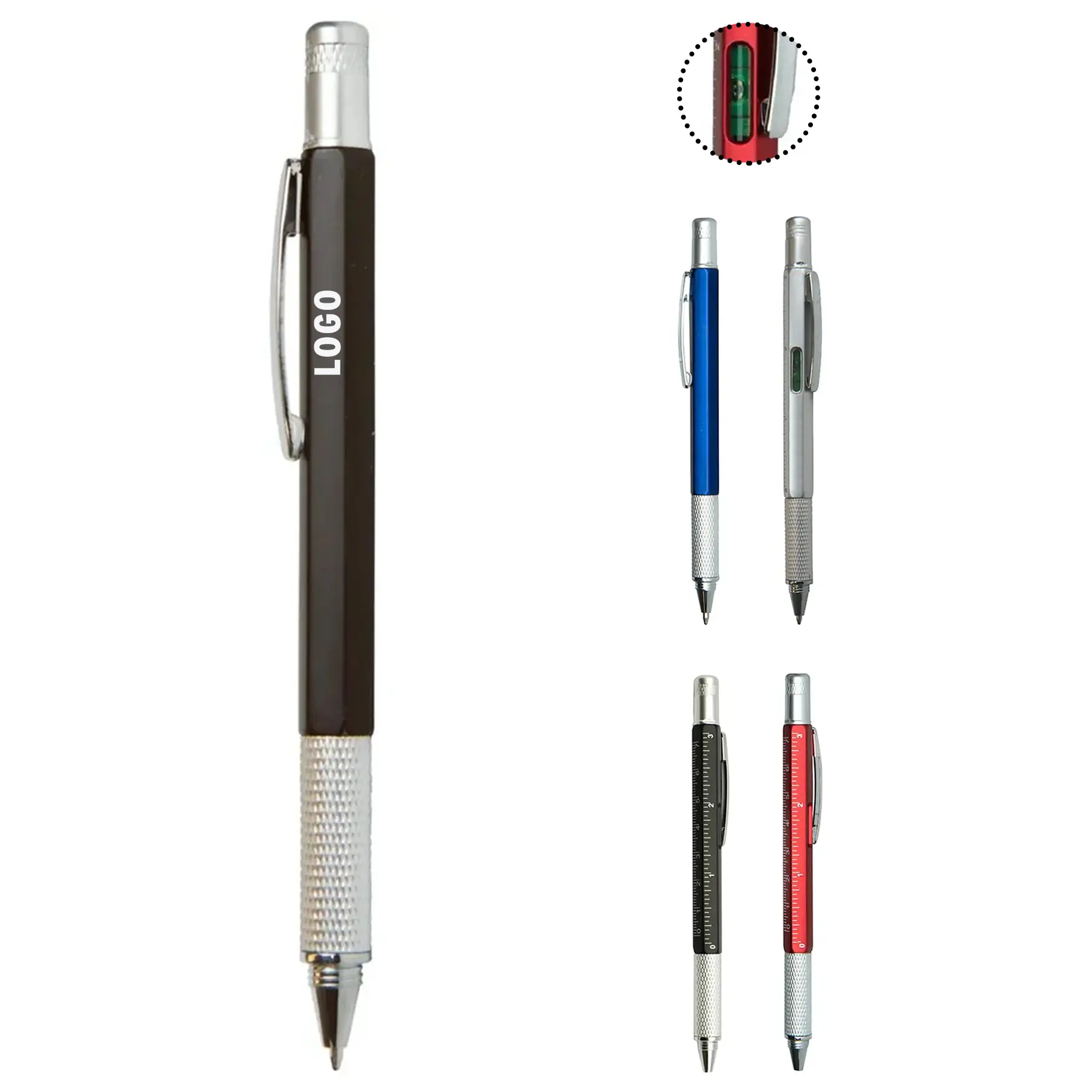 Multifunction Pen Bubble Level Two Rulers Screwdriver 2