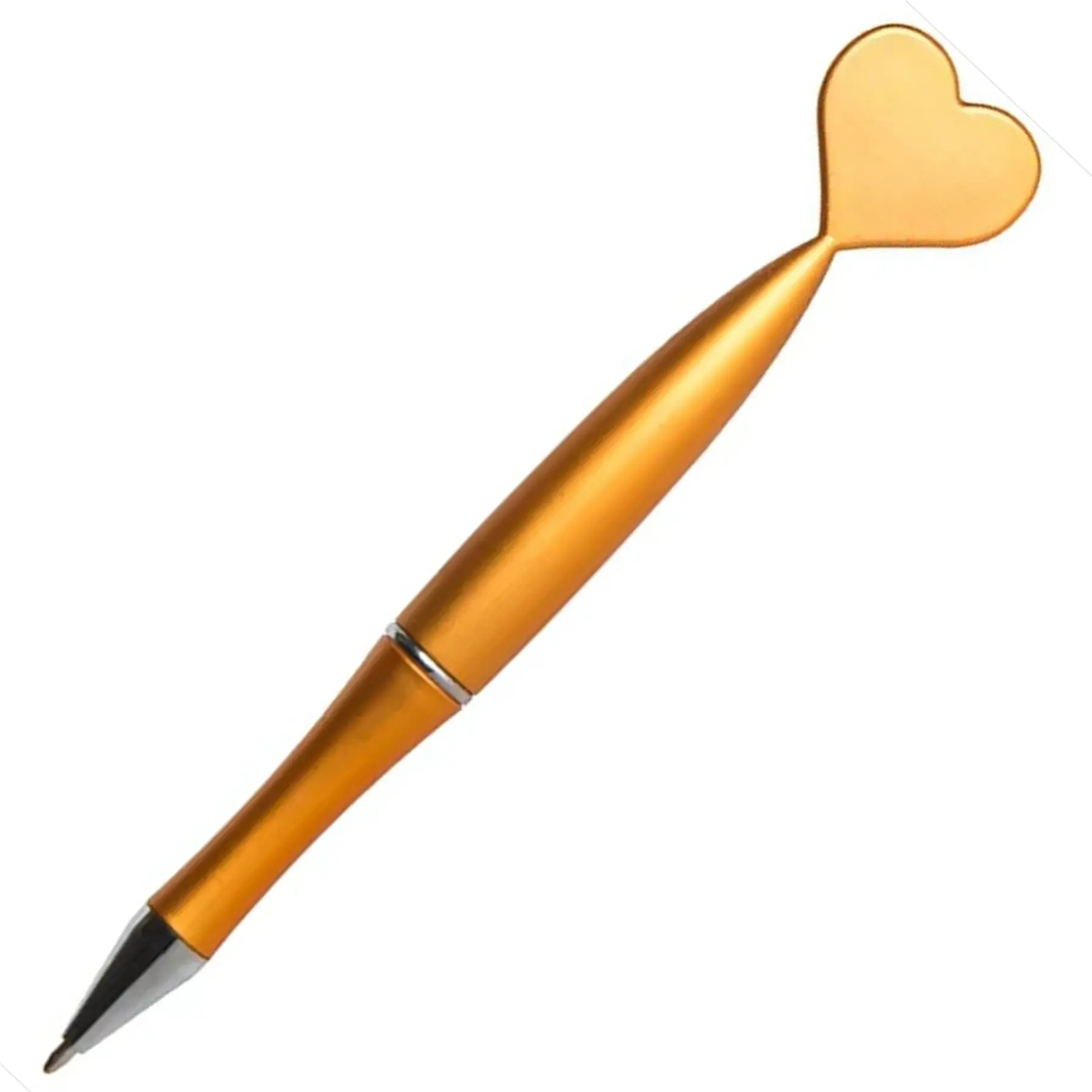 Custom Engraved Heart Topper Ballpoint Pen with Metallic Finish