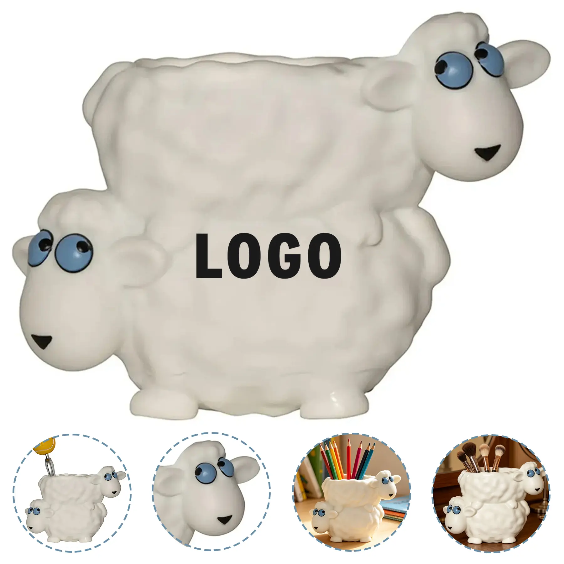 Sheep Design Pen Holder Customizable 2