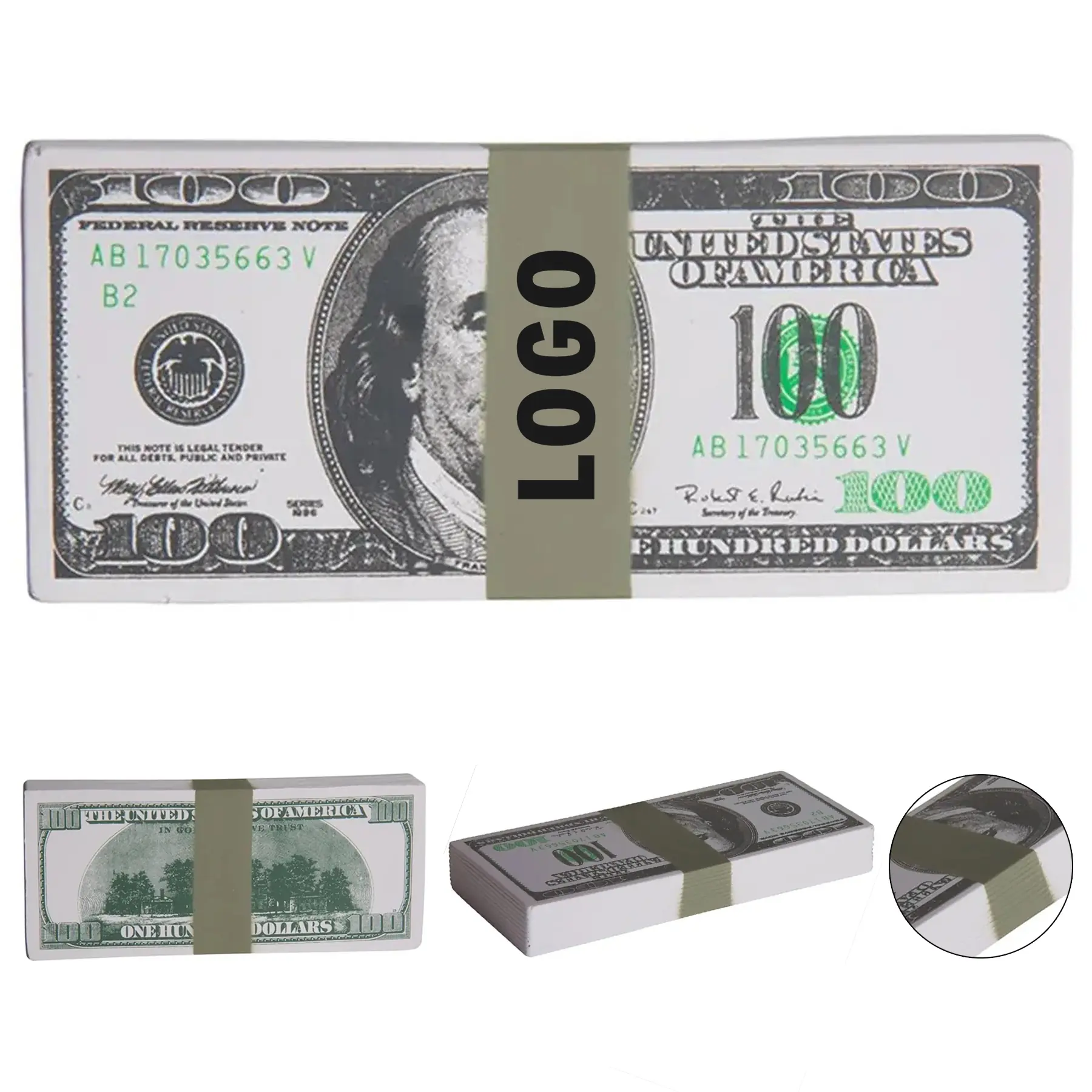 Custom Imprinted Money Stack Stress Reliever 2