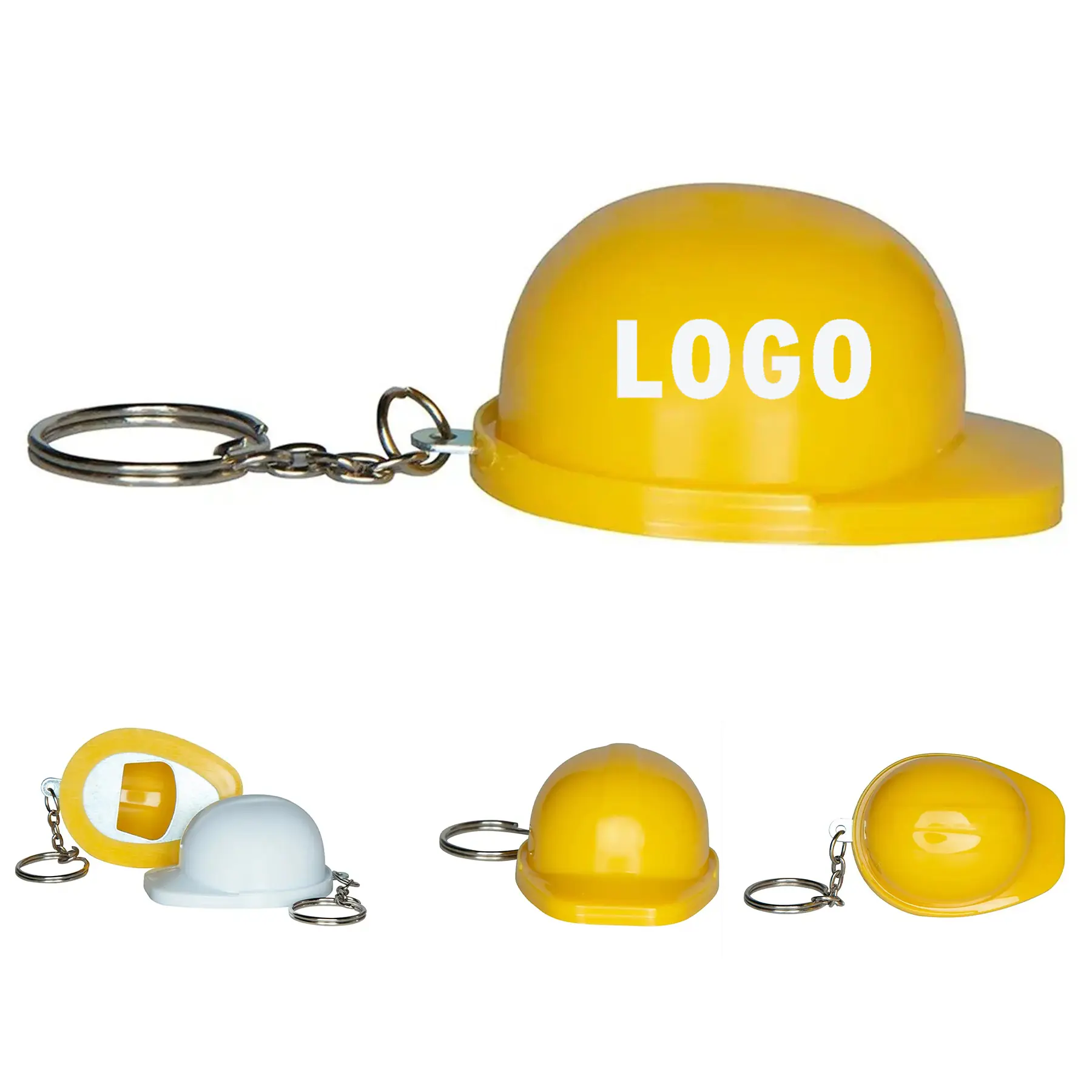 Custom Safety Helmet Bottle Opener Keychain for Promotional Events 2