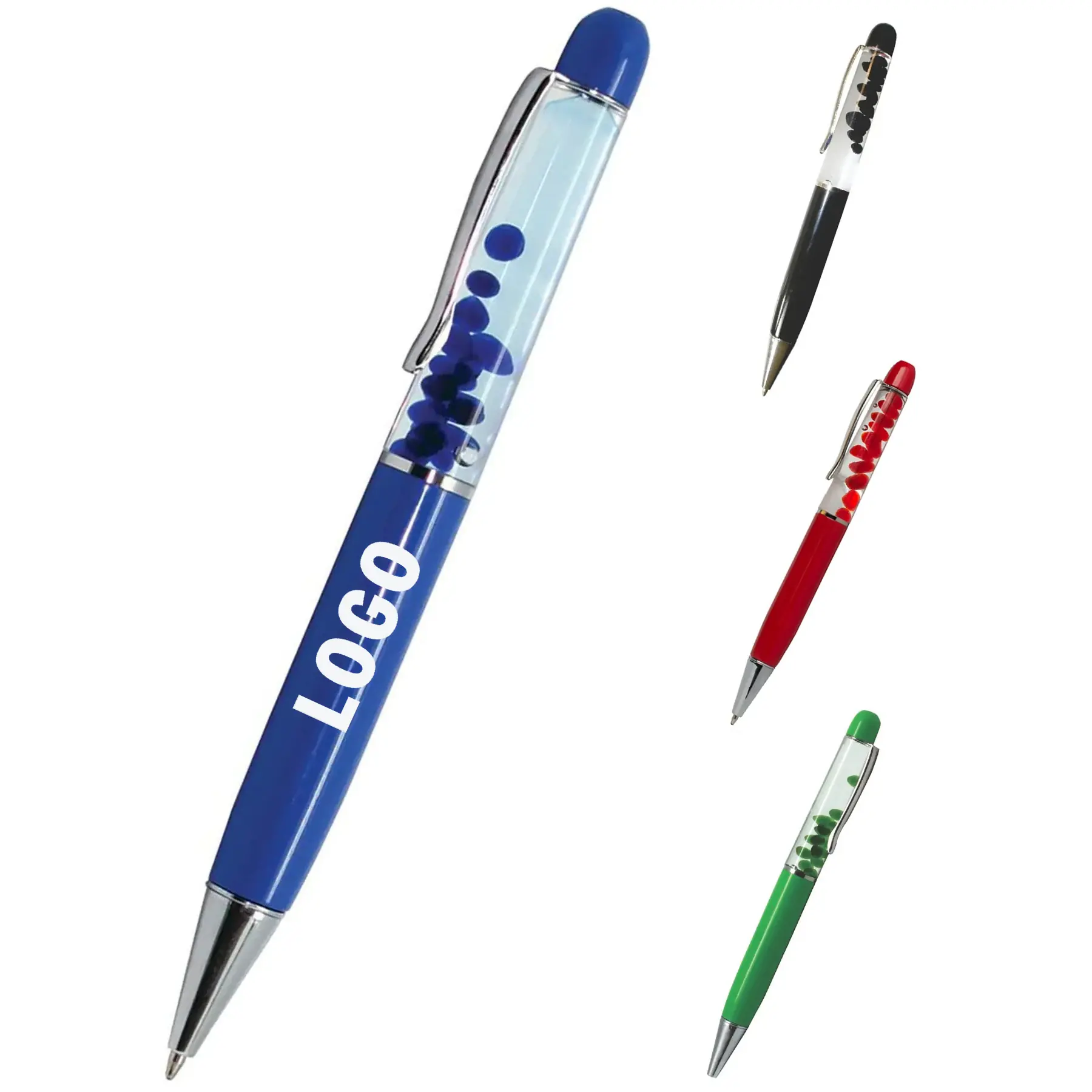 Twist Action Liquid Floating Bubble Pen Colorful Bubbles Custom Logo 2