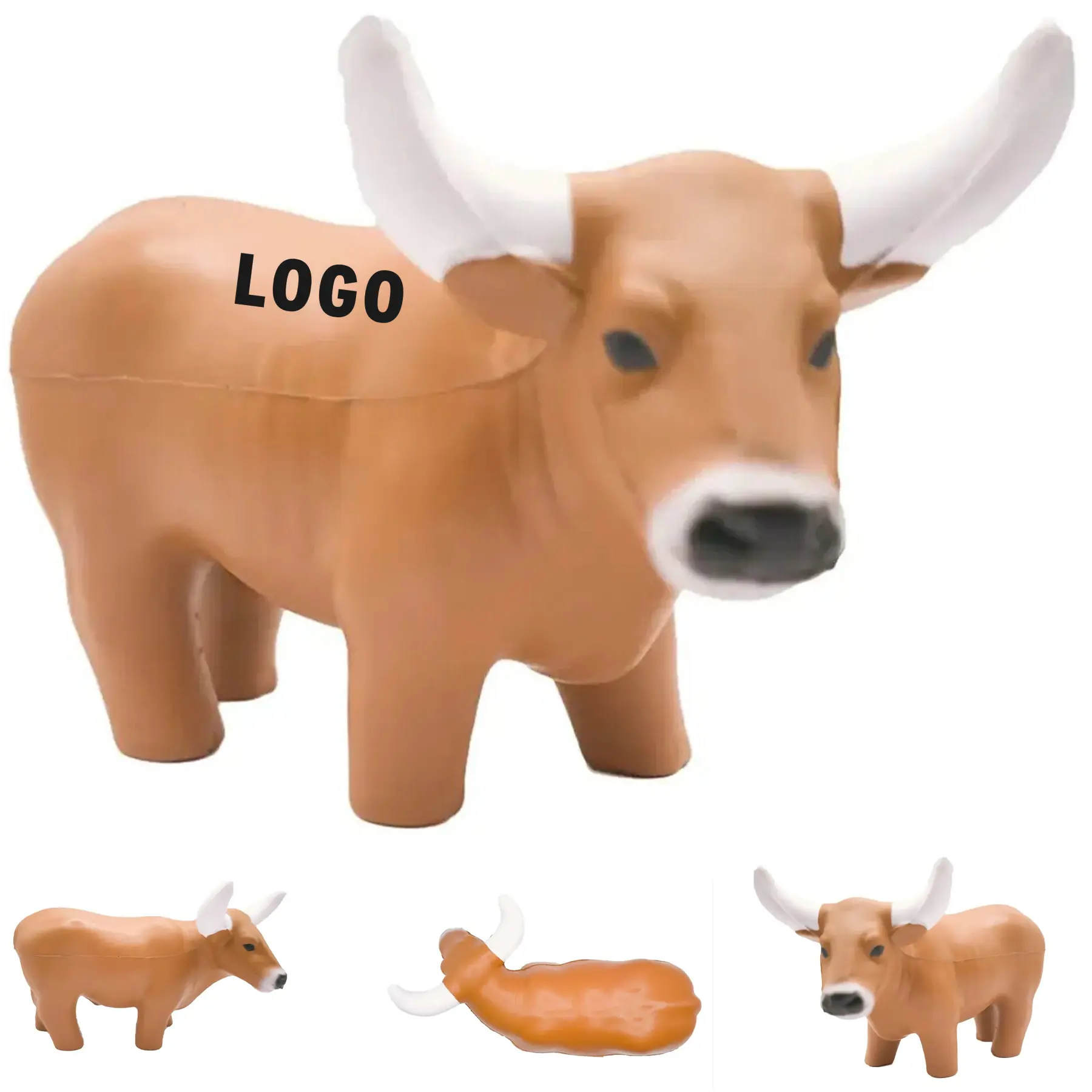 Playful Longhorn Stress Relief Squeeze 2