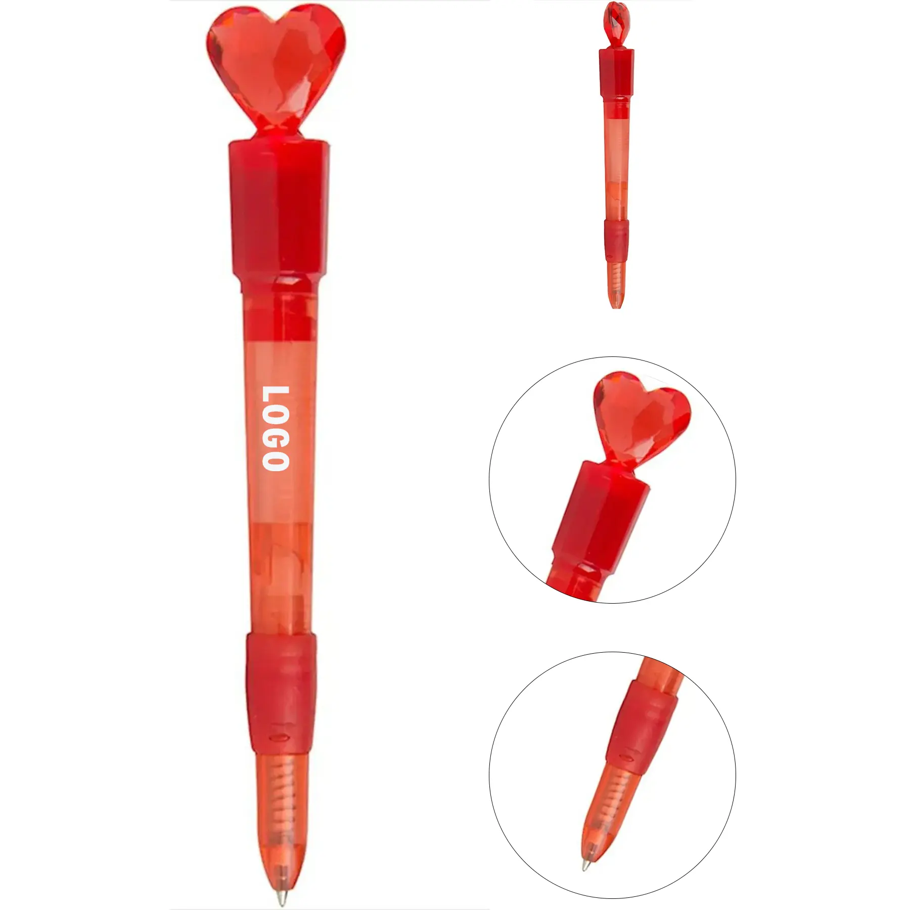 Glowing Heart Ballpoint Pen Customizable Branding 2