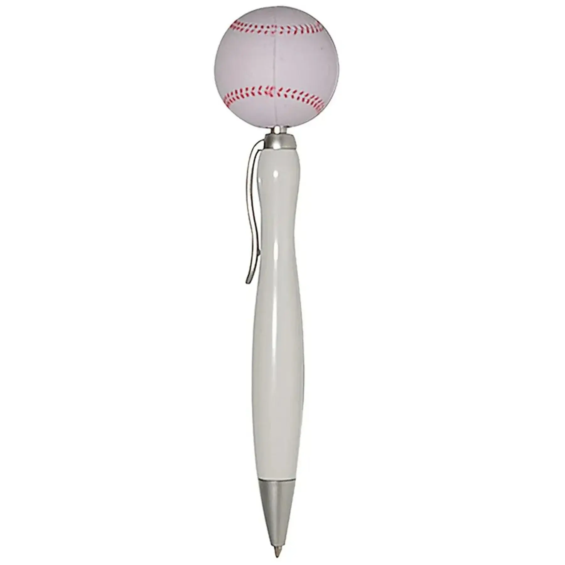 Sporty Baseball Click Pen with Stress Ball Top