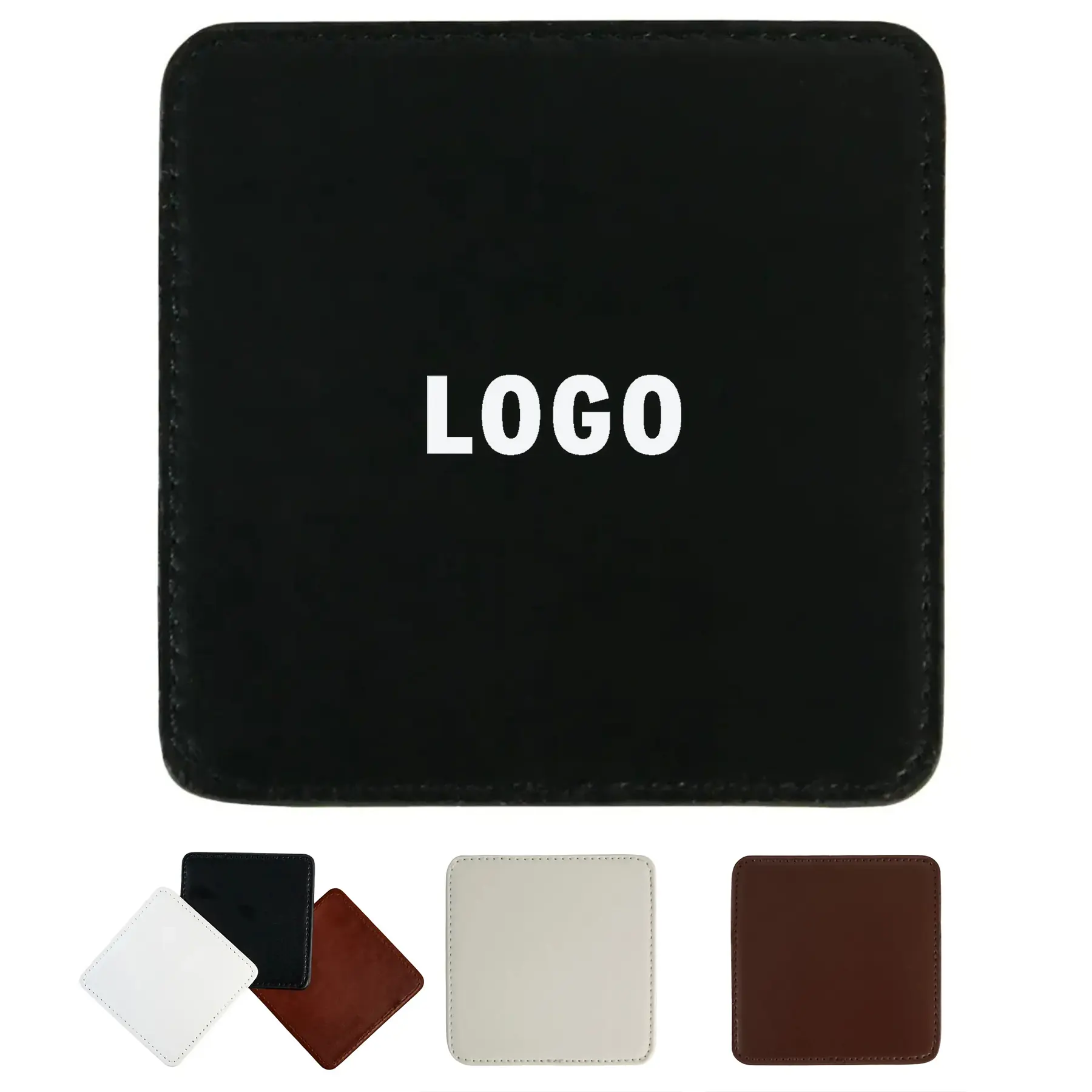 Premium Faux Leather Drink Coasters - Elegant Table Protection 2