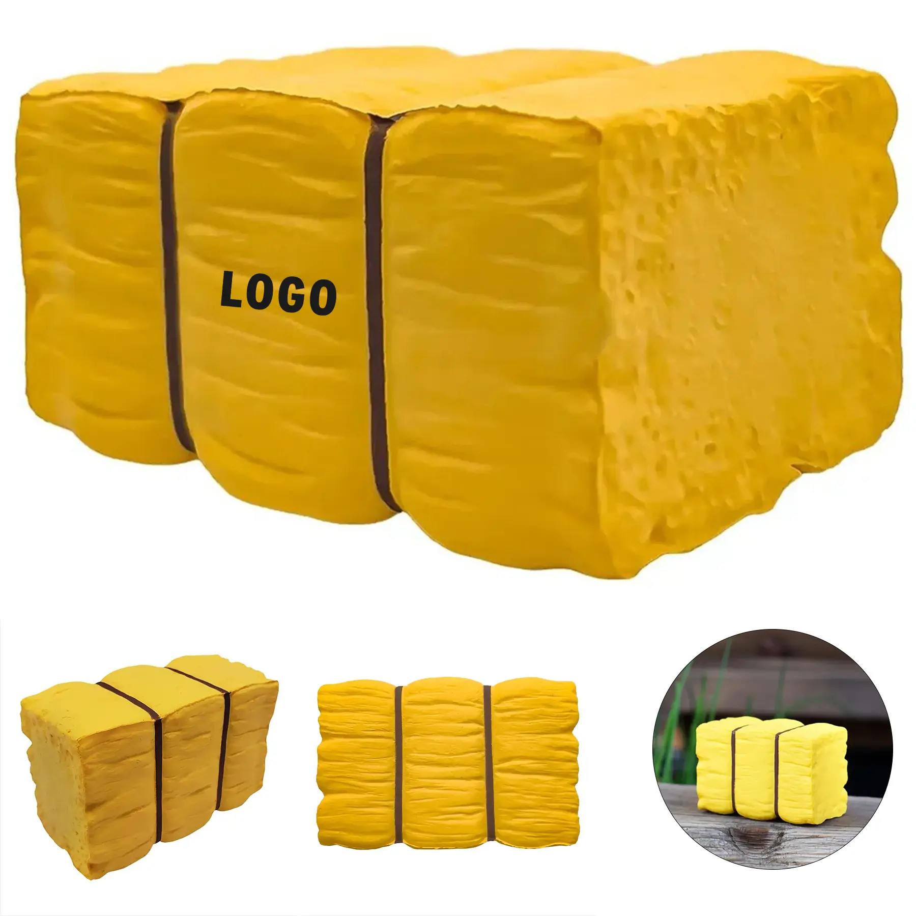 Hay Bale Stress Squeeze Toy - Farm Themed Promotional Gift 2