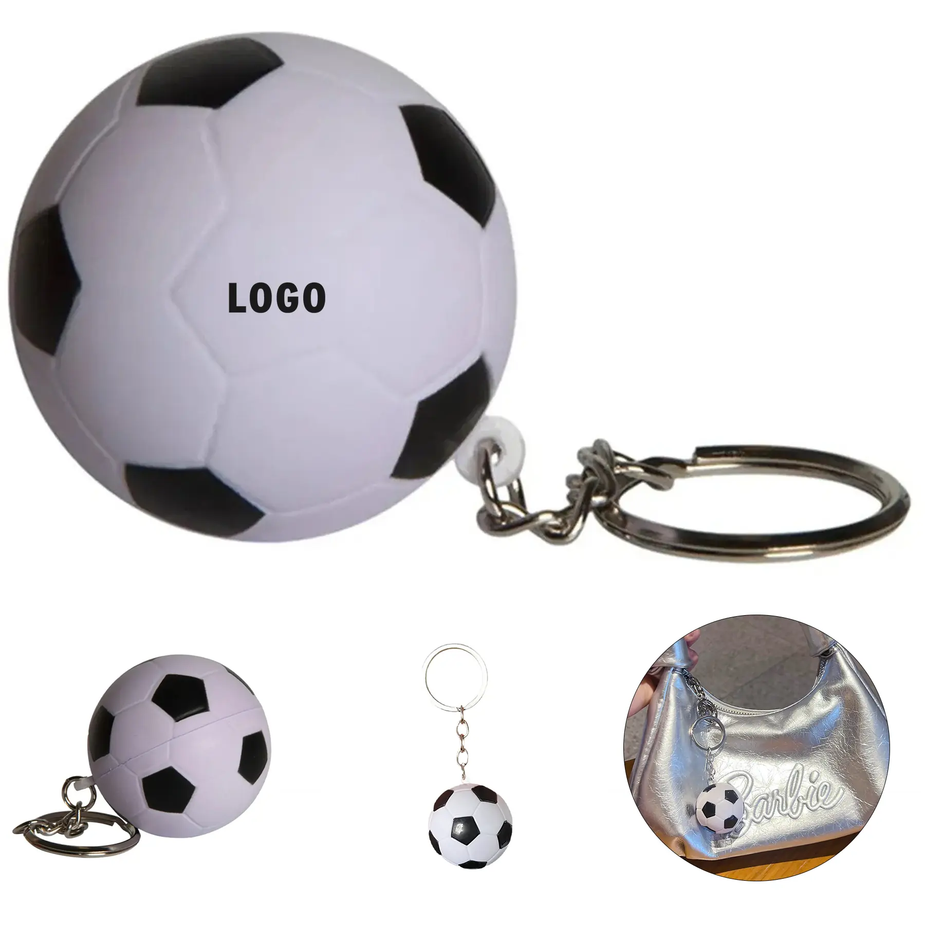Portable Soccer Stress Ball Keychain Gift 2